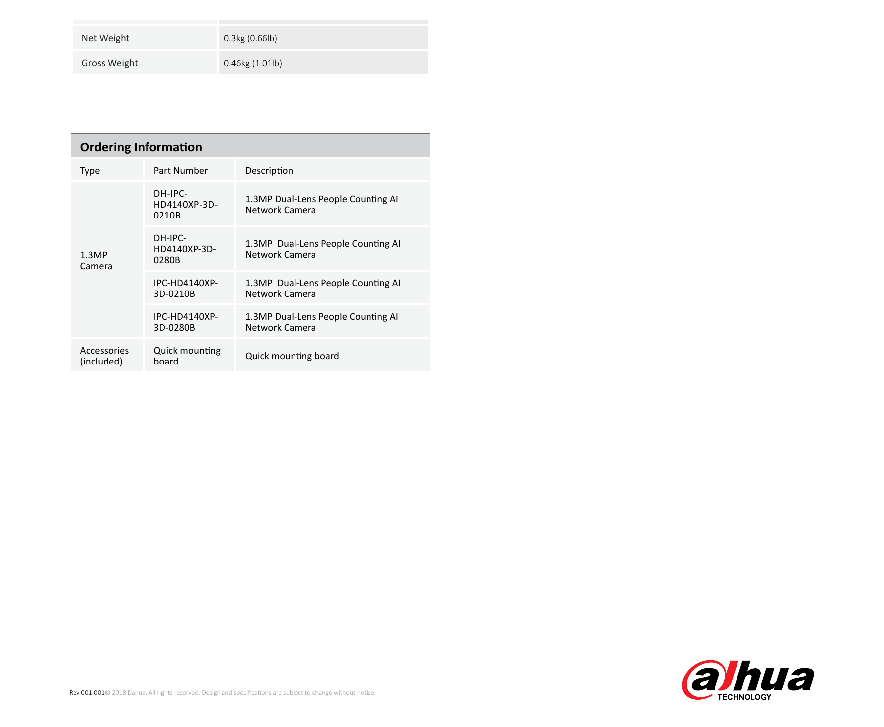 1-DH-IPC-HD4140X-3D 外形尺寸圖 162.1mmx76mmx37.8mm (6.38"x2.99"x1.49")｜Unit: mm