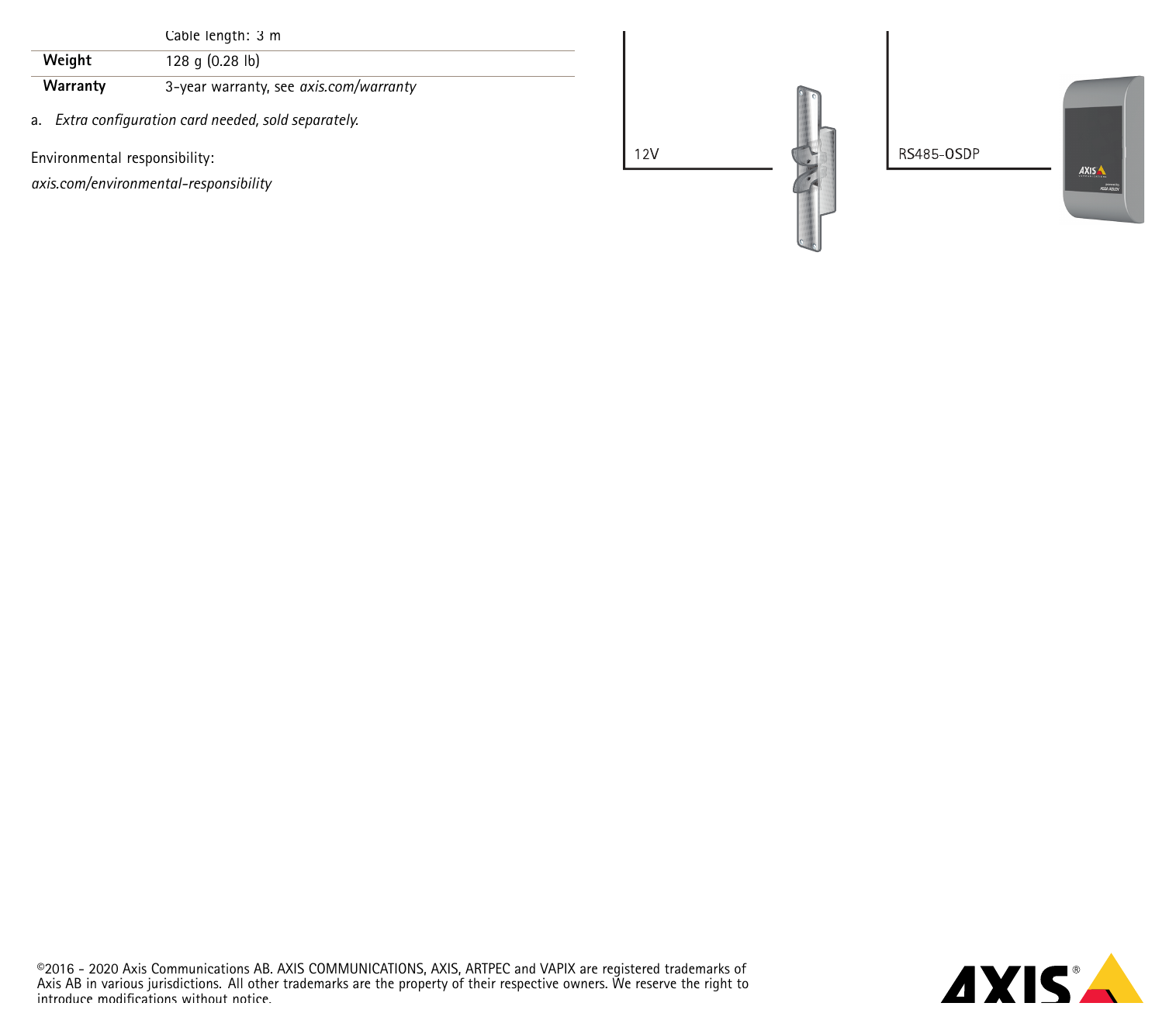A4010E 外形尺寸圖 85 x 46 x 19 mm (3.35 x 1.8 x 0.75 in) Cable length: 3 m|重量 128 g (0.28 lb)|Unit: mm