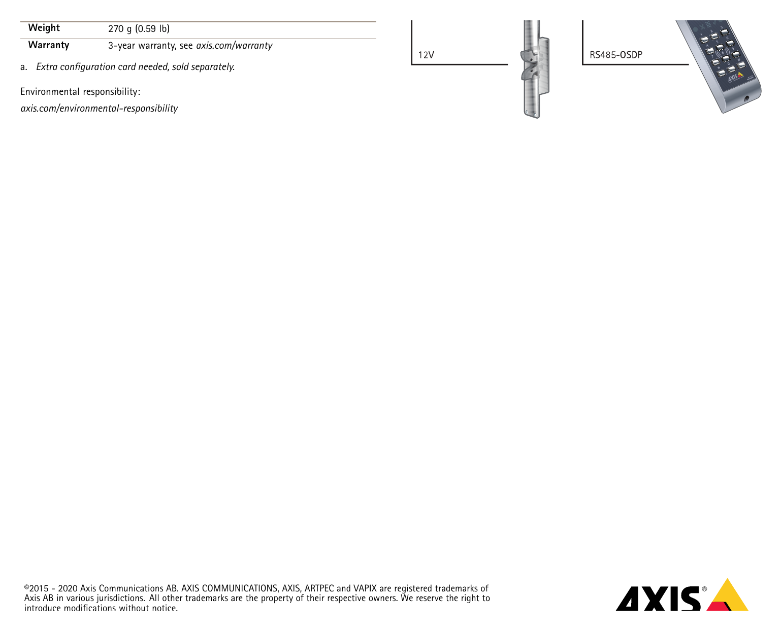 A4011E 外形尺寸圖 157 x 62 x 22 mm (6.2 x 2.4 x 0.87 in)|重量 270 g (0.59 lb)|Unit: mm