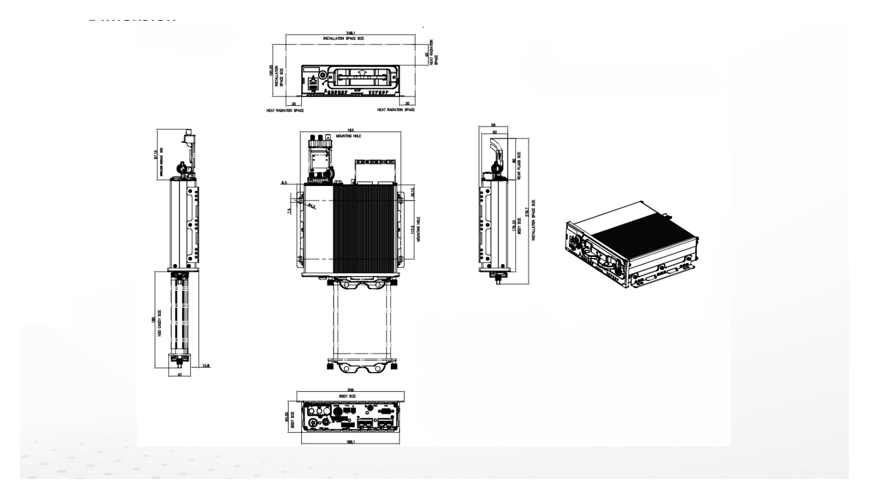 AE-MN5043(RJ45) 外形尺寸圖 詳見圖示｜Unit: mm