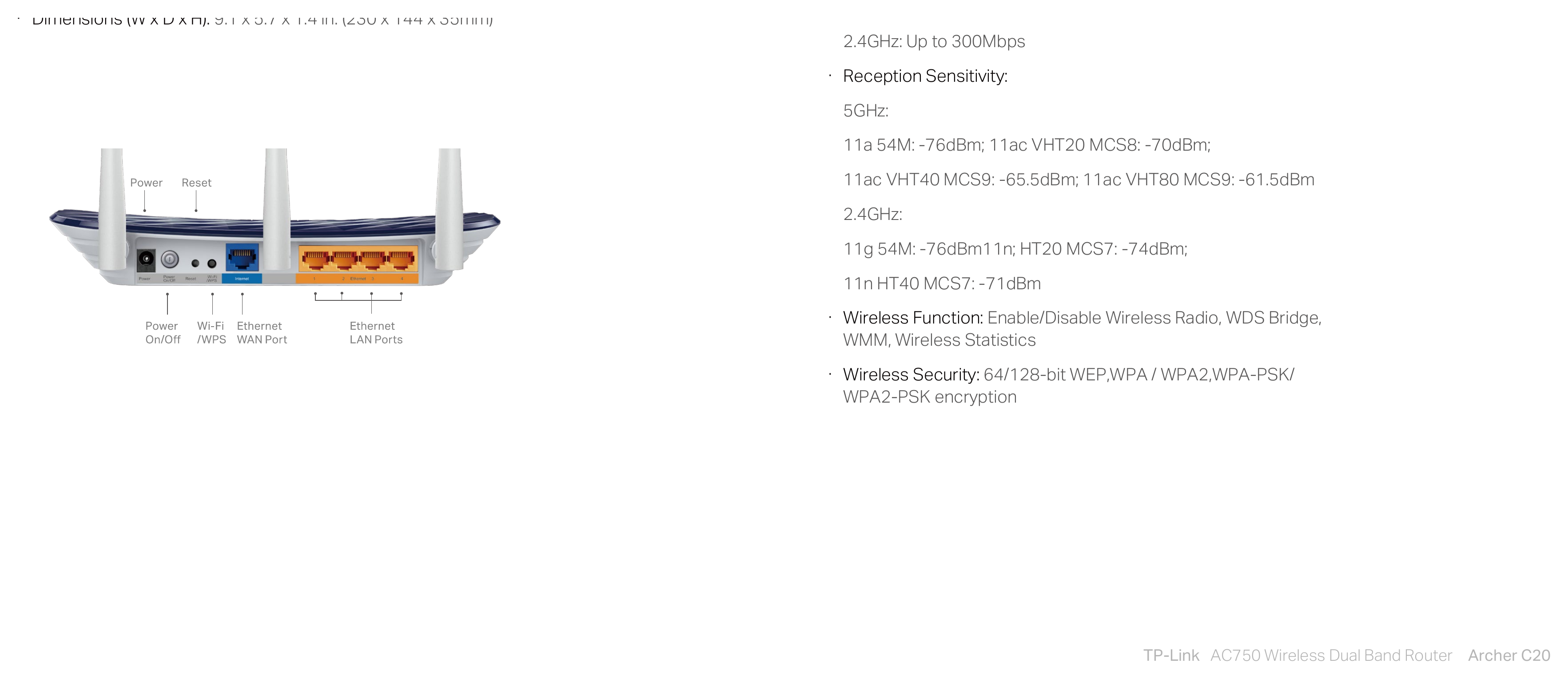 ARCHER-C20%28EU&US%294.0 外形尺寸圖 詳見圖示｜Unit: mm