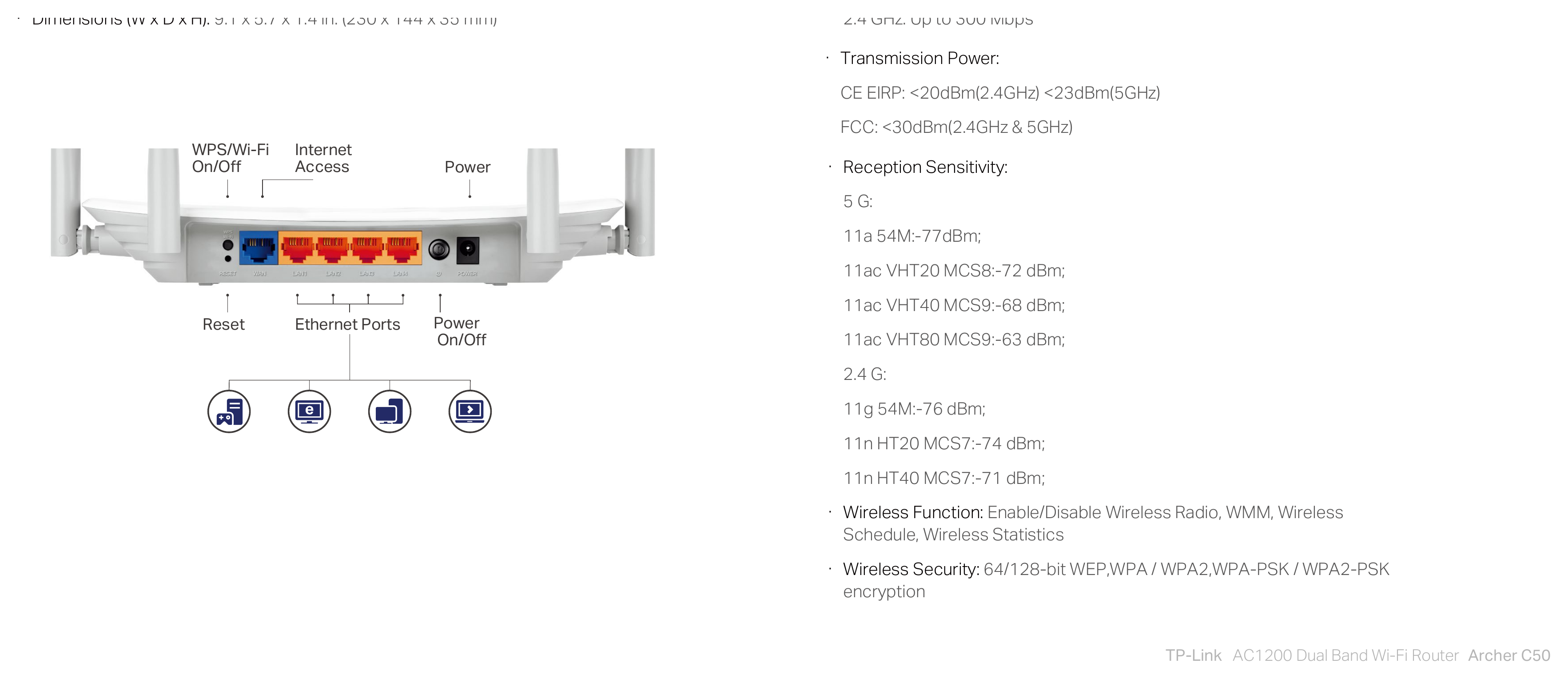 ARCHER-C50(EU)6.0 外形尺寸圖 詳見圖示｜Unit: mm