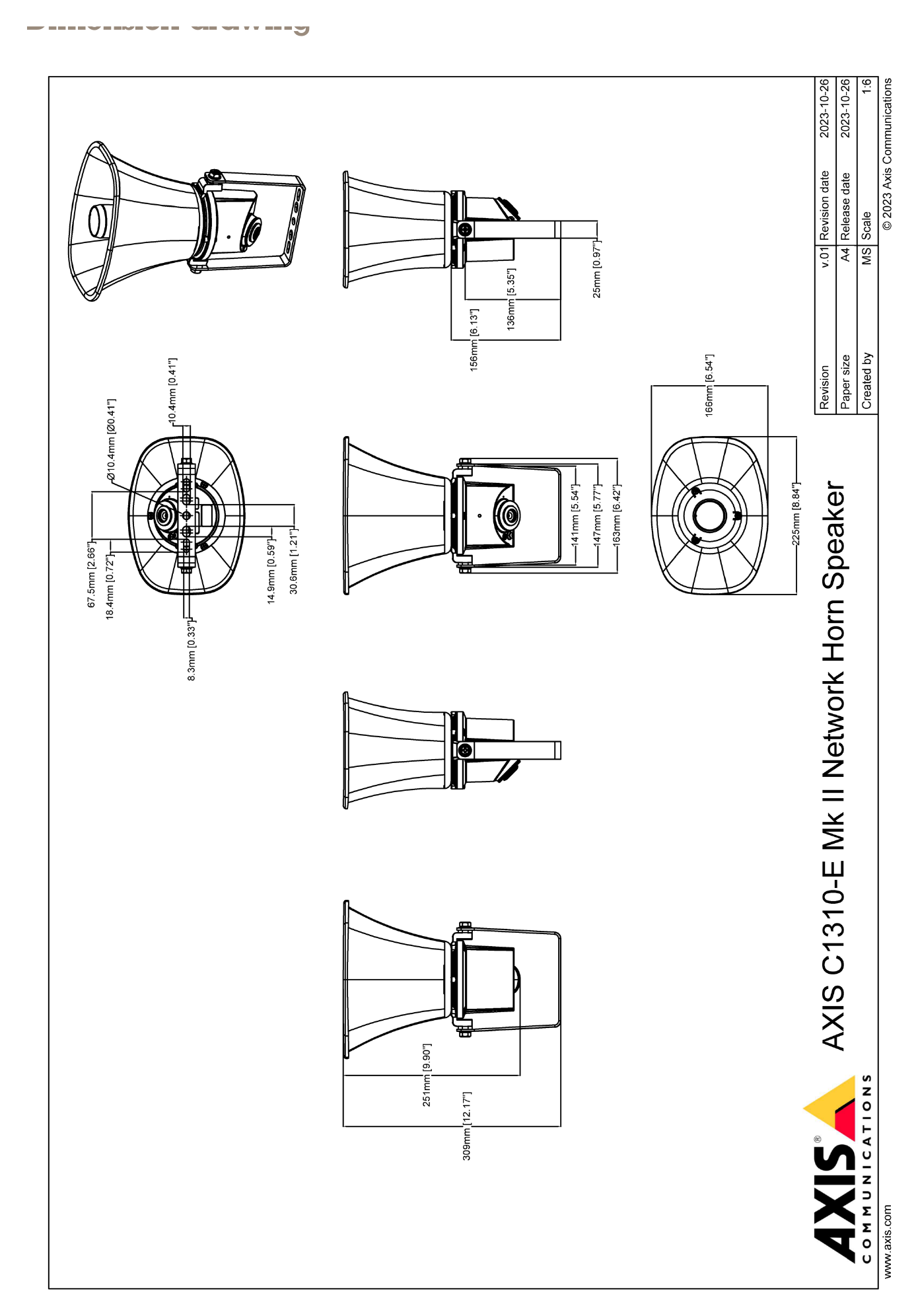 C1310-E-MK-II 外形尺寸圖 For the overall product dimensions, see the dimension drawing Device status: IP address blocked/removed, live stream act