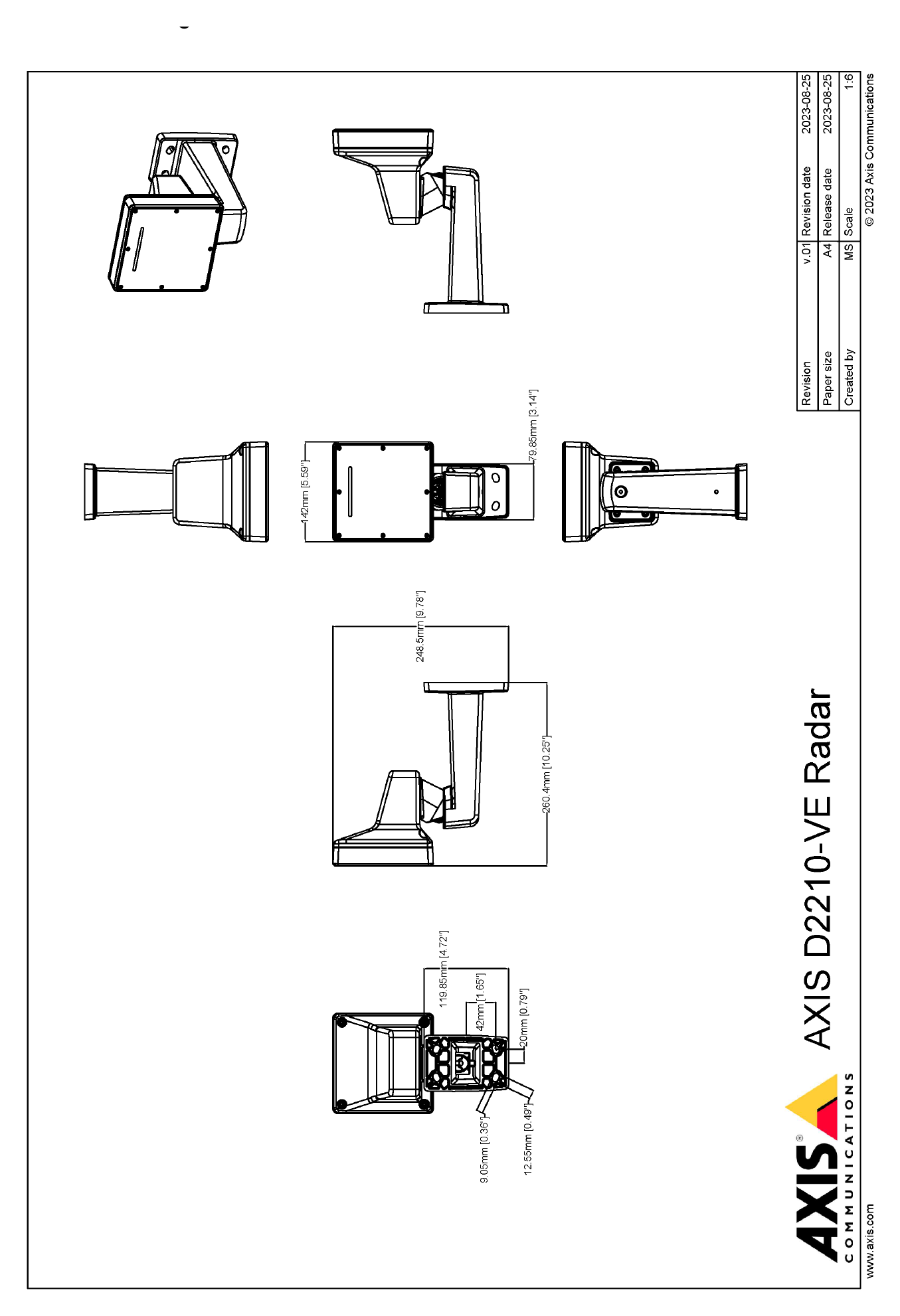 D2210-VE-RADAR 外形尺寸圖 To read more about sustainability at Axis, go to axis. For the overall product dimensions, see the dimension com/about-a
