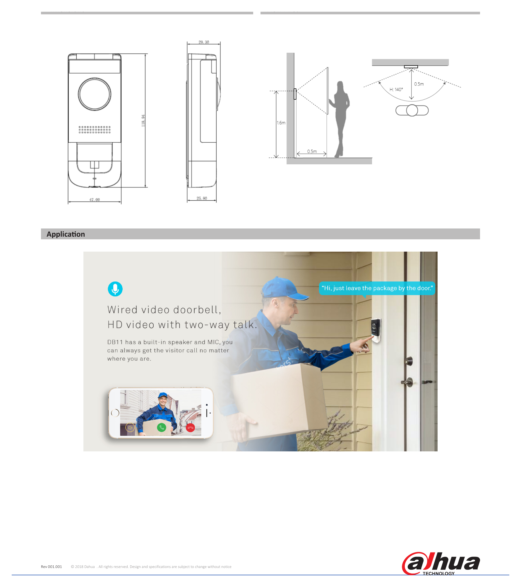 DB11 外形尺寸圖 View Area Application｜Unit: mm