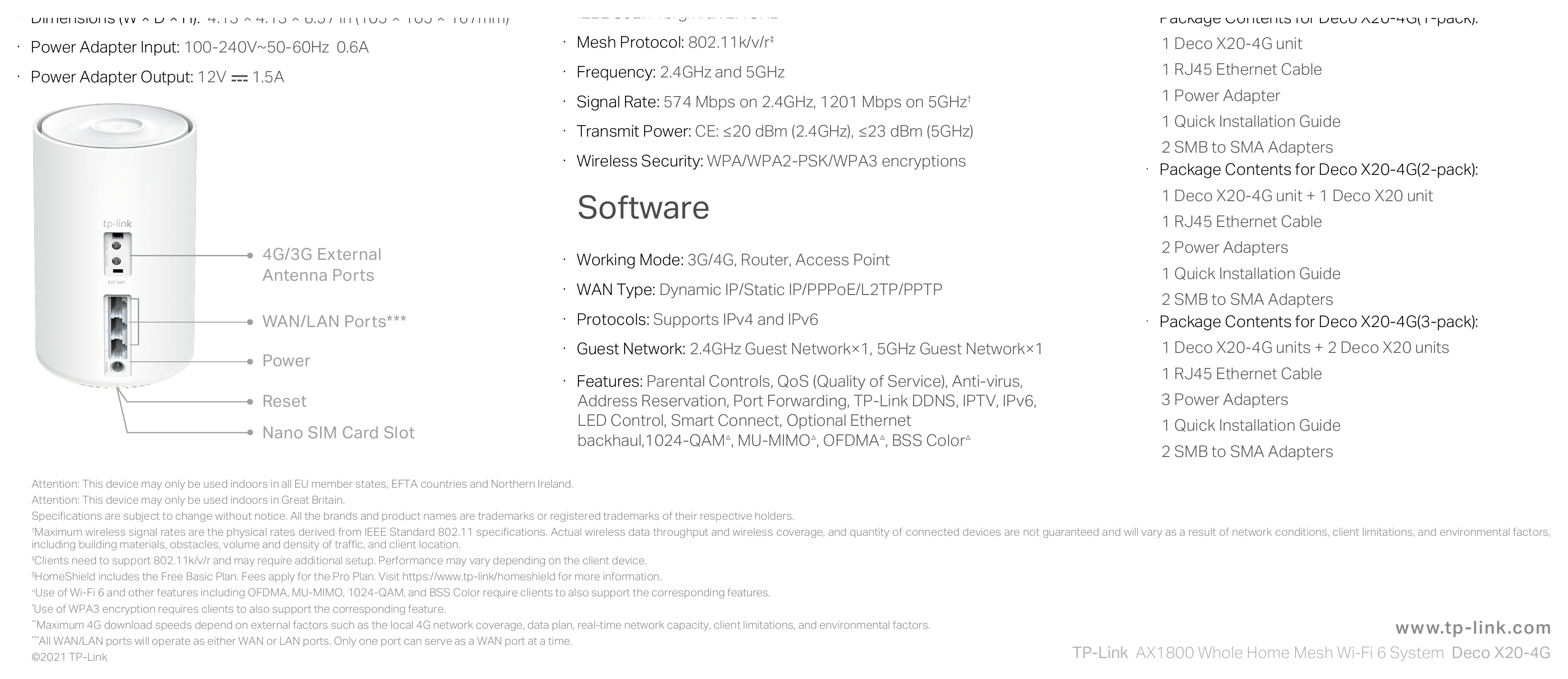 DECO-X20-4G(EU)-1.0 外形尺寸圖 詳見圖示|Unit: mm