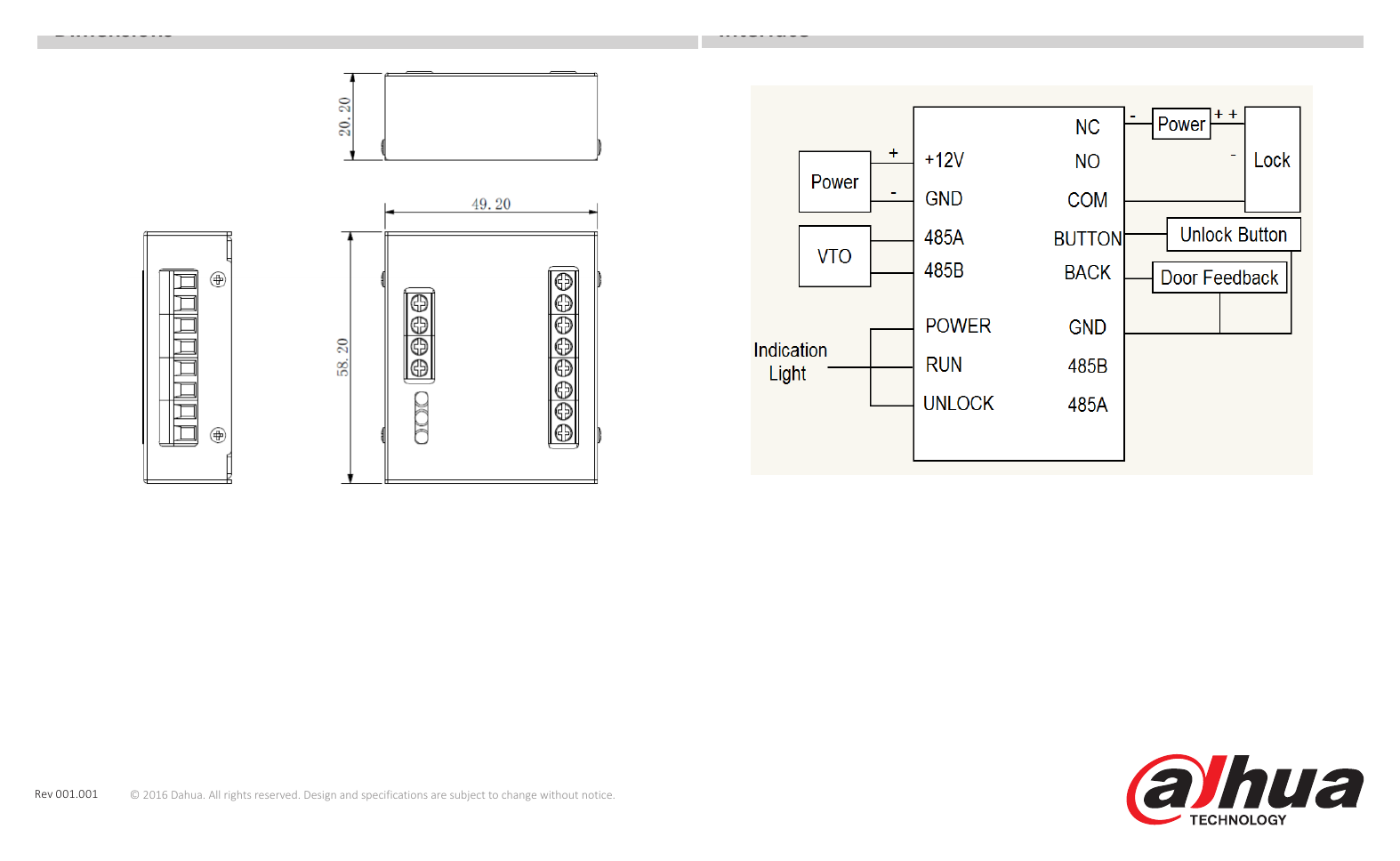 DEE1010B 外形尺寸圖 Interface｜Unit: mm