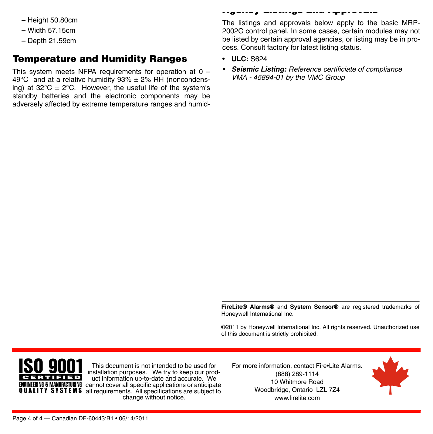 DF-60443 外形尺寸圖 Agency Listings and Approvals｜Unit: mm