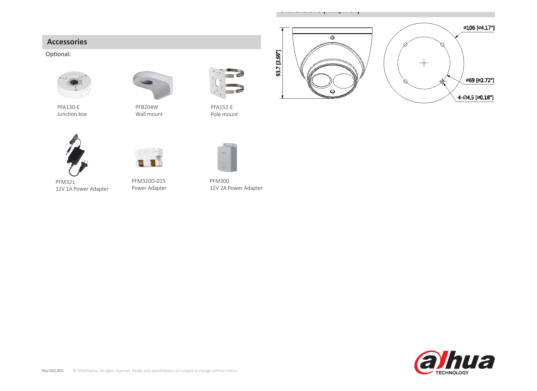 DH-HAC-HDW1400EM-A-POC 外形尺寸圖 詳見圖示｜Unit: mm