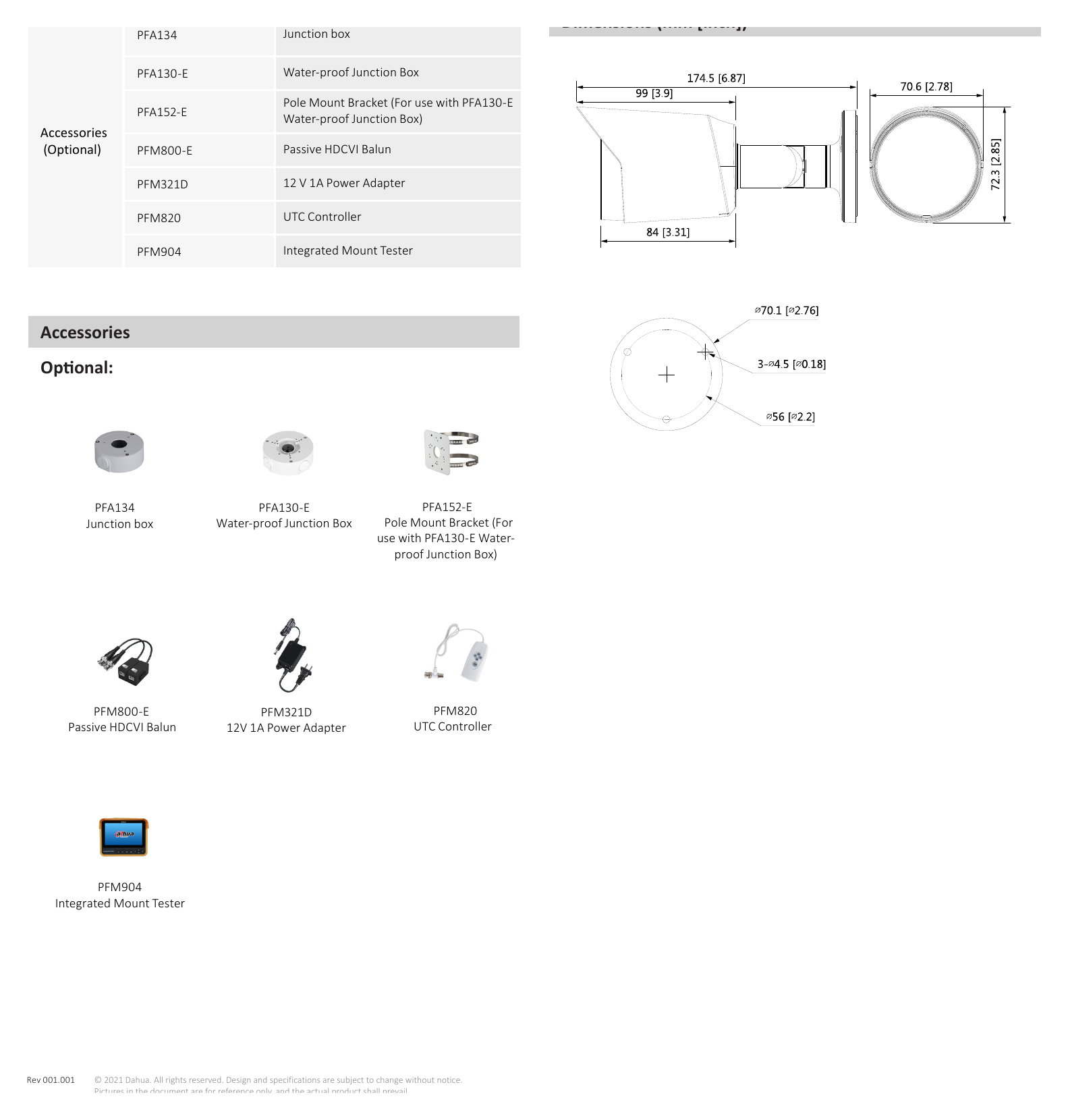 DH-HAC-HFW1239TP-LED 外形尺寸圖 詳見圖示｜Unit: mm