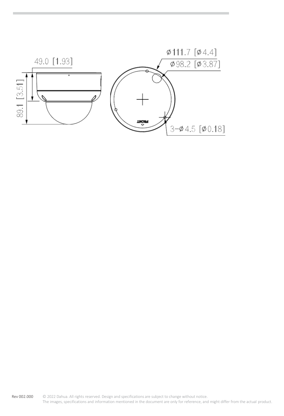 DH-IPC-HDBW4241E-AS 外形尺寸圖 詳見圖示｜Unit: mm