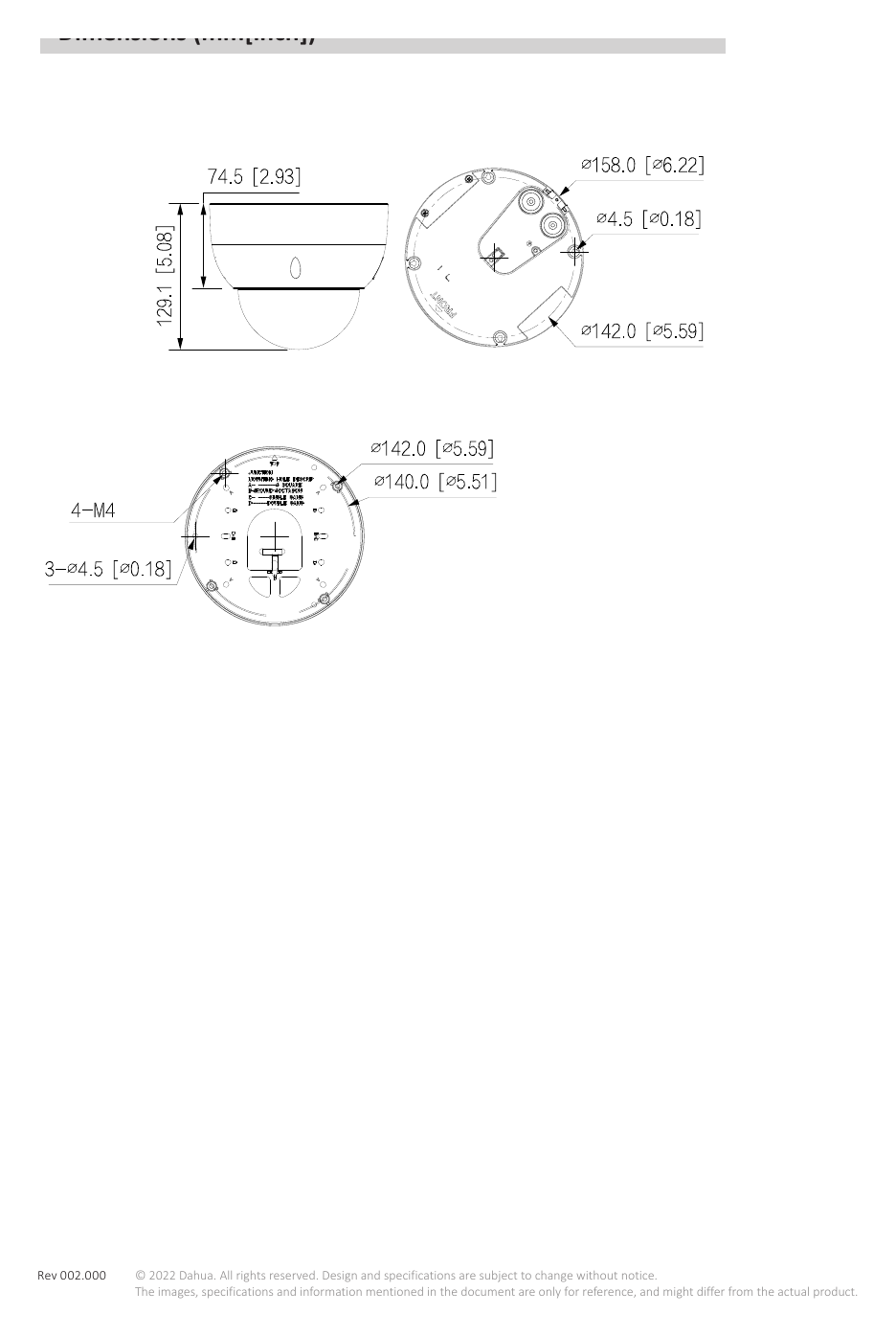 DH-IPC-HDBW8841H-Z4-LB 外形尺寸圖 詳見圖示｜Unit: mm