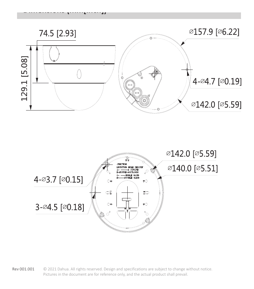 DH-IPC-HDBW9442H-Z-MN 外形尺寸圖 詳見圖示｜Unit: mm