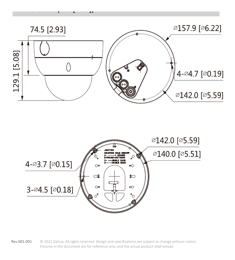 DH-IPC-HDBW9842H-Z-MN 外形尺寸圖 詳見圖示｜Unit: mm