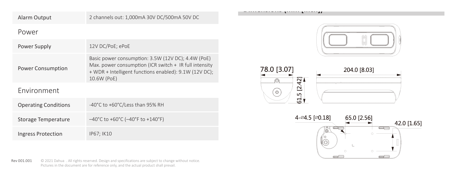DH-IPC-HDW8341XP-3D-S2 外形尺寸圖 詳見圖示｜Unit: mm