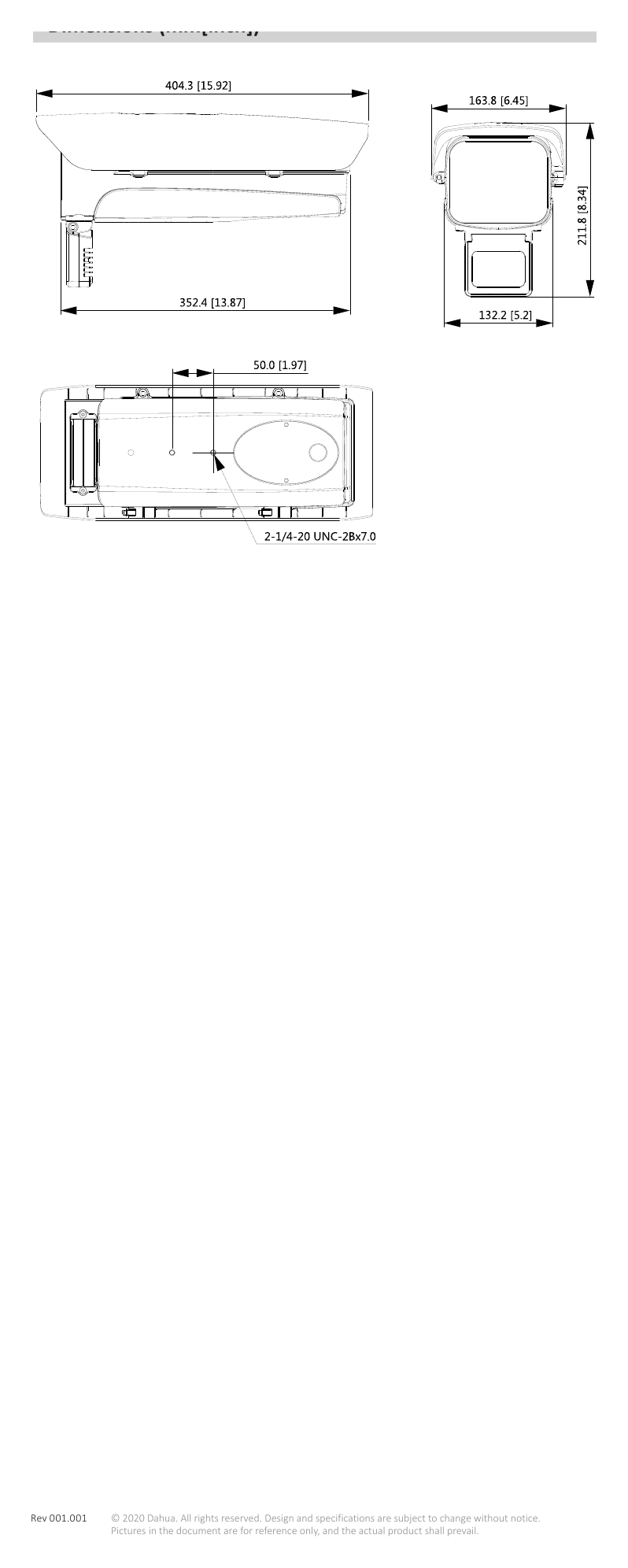 DH-IPC-HFS7443-Z-LI-D2 外形尺寸圖 詳見圖示｜Unit: mm