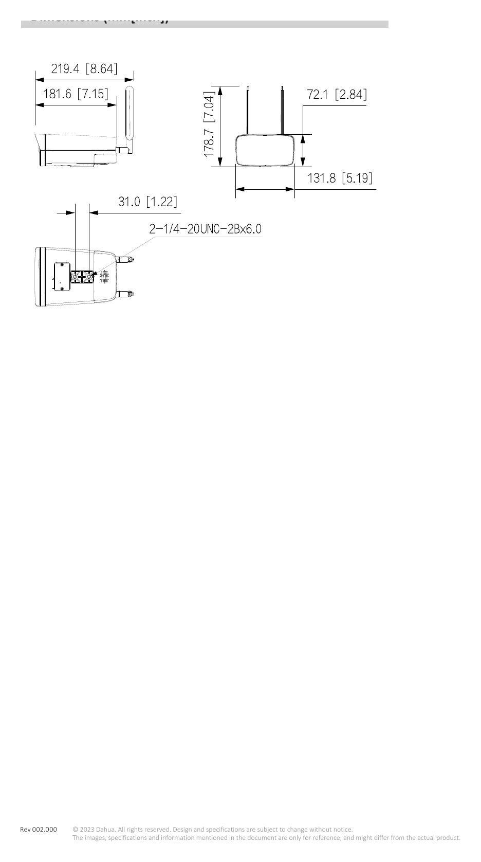 DH-IPC-HFW3441DGP-AS-4G 外形尺寸圖 詳見圖示｜Unit: mm
