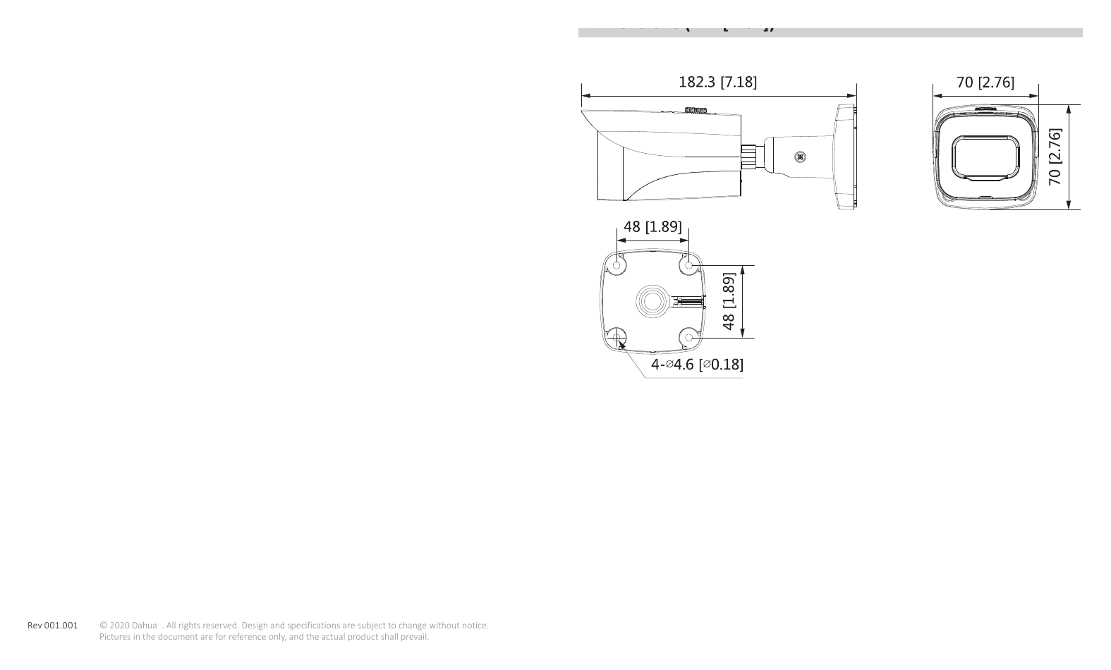 DH-IPC-HFW554-AL 外形尺寸圖 詳見圖示｜Unit: mm