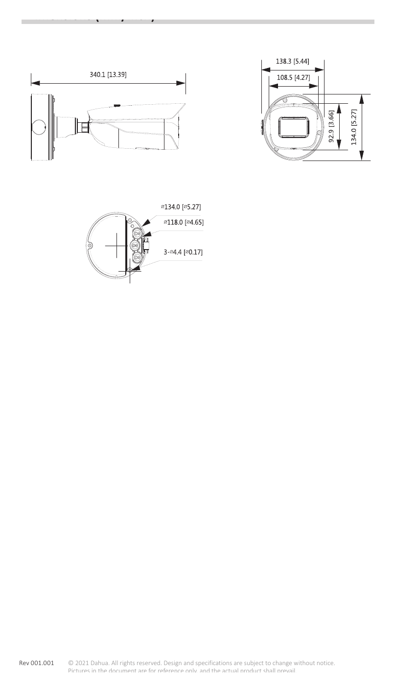 DH-IPC-HFW9442H-Z-MN 外形尺寸圖 詳見圖示｜Unit: mm