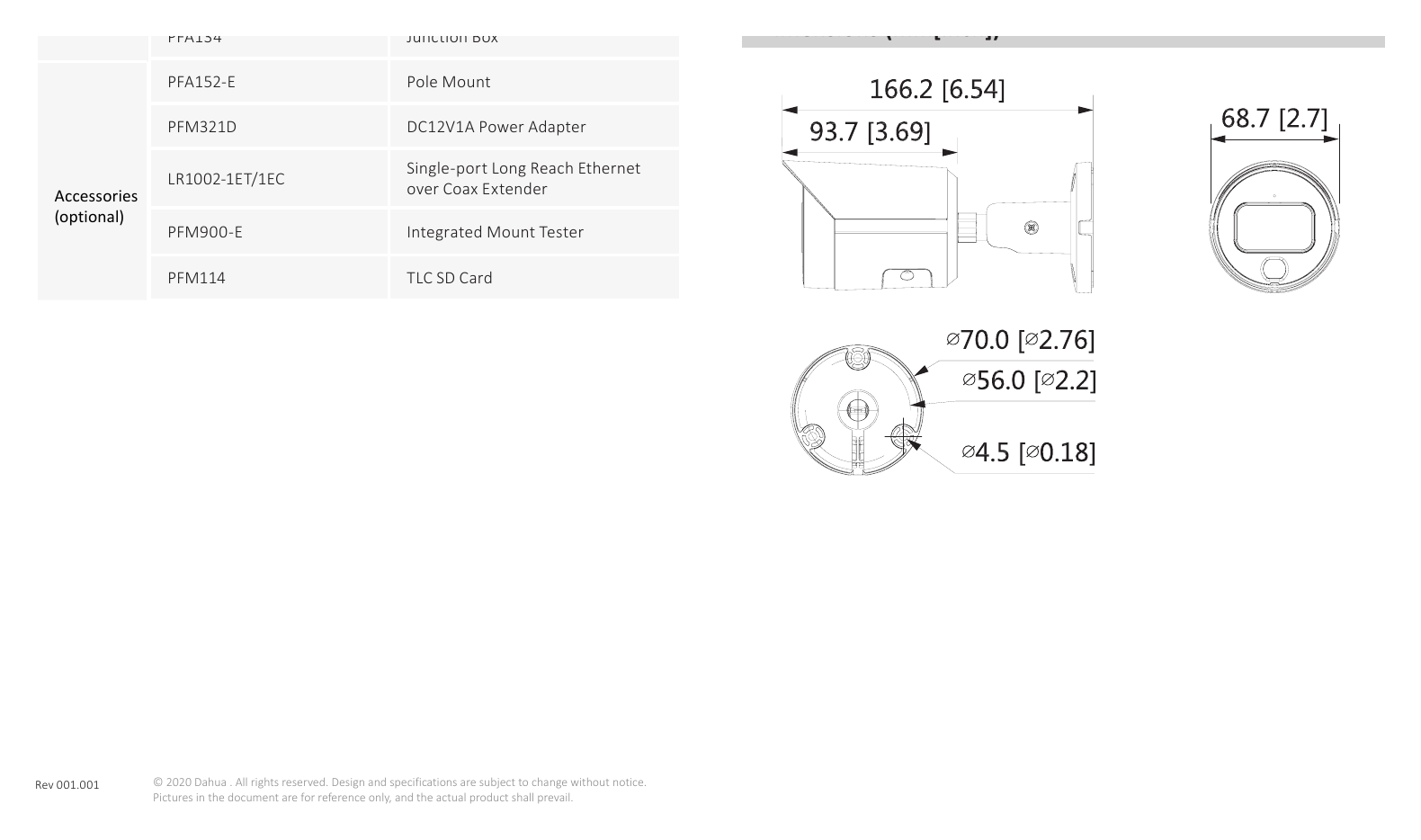 DH-IPFA49A-LED40 外形尺寸圖 100.9 mm × Φ109.9 mm (4.0" × Φ4.3")｜Unit: mm