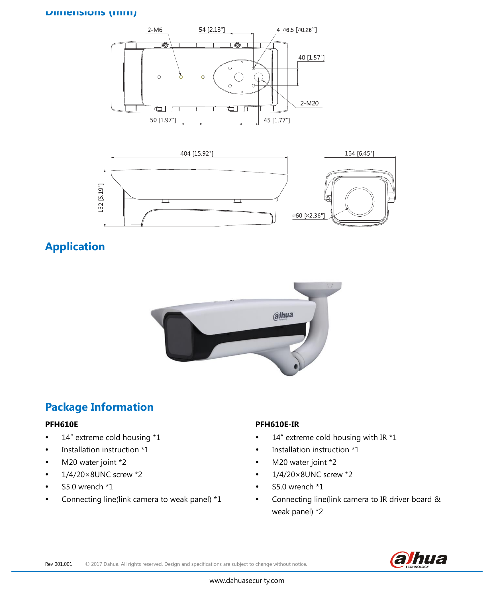 DH-PFH610E-SERIES 外形尺寸圖 詳見圖示｜Unit: mm