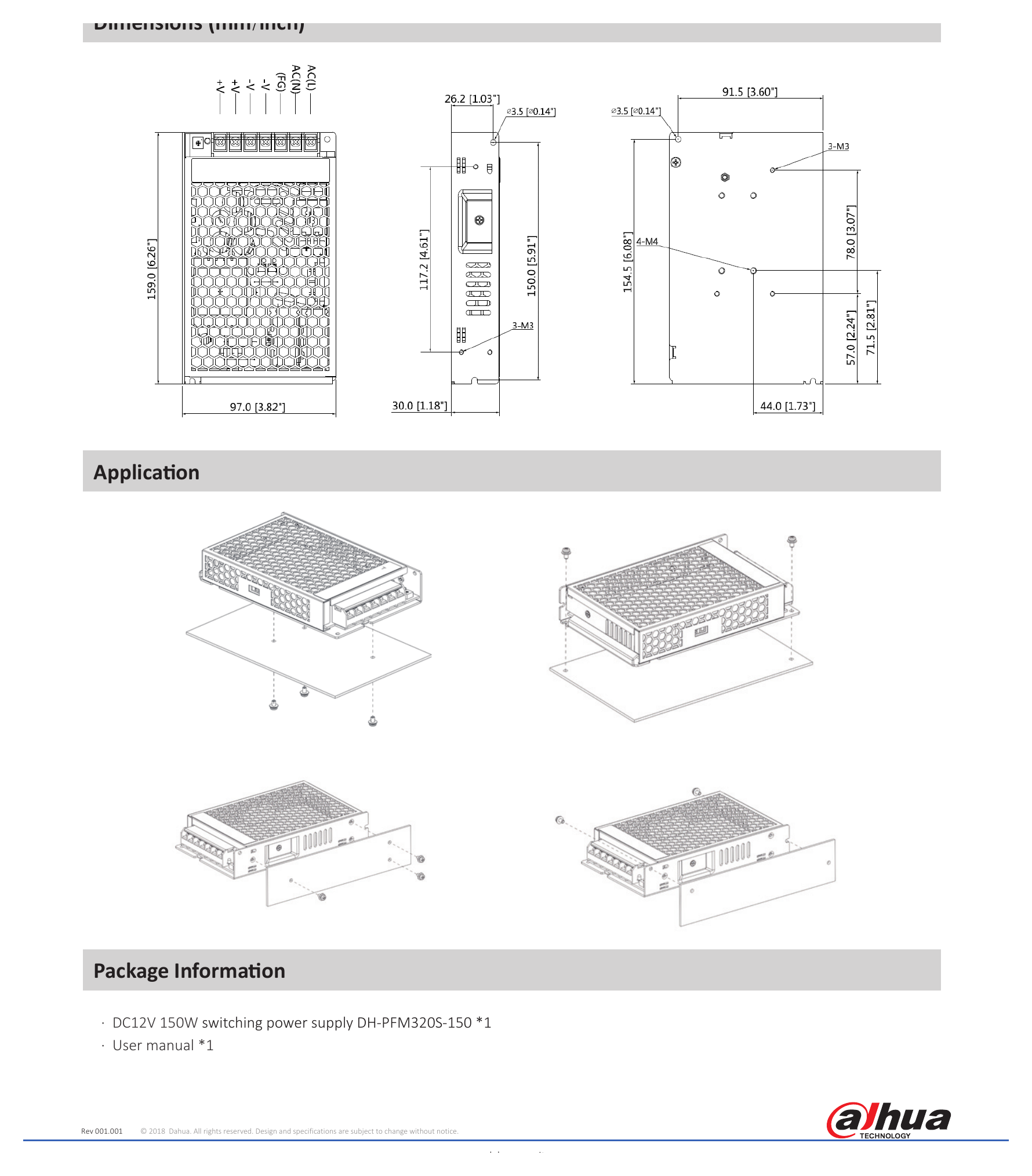 DH-PFM320S-150 外形尺寸圖 詳見圖示｜Unit: mm