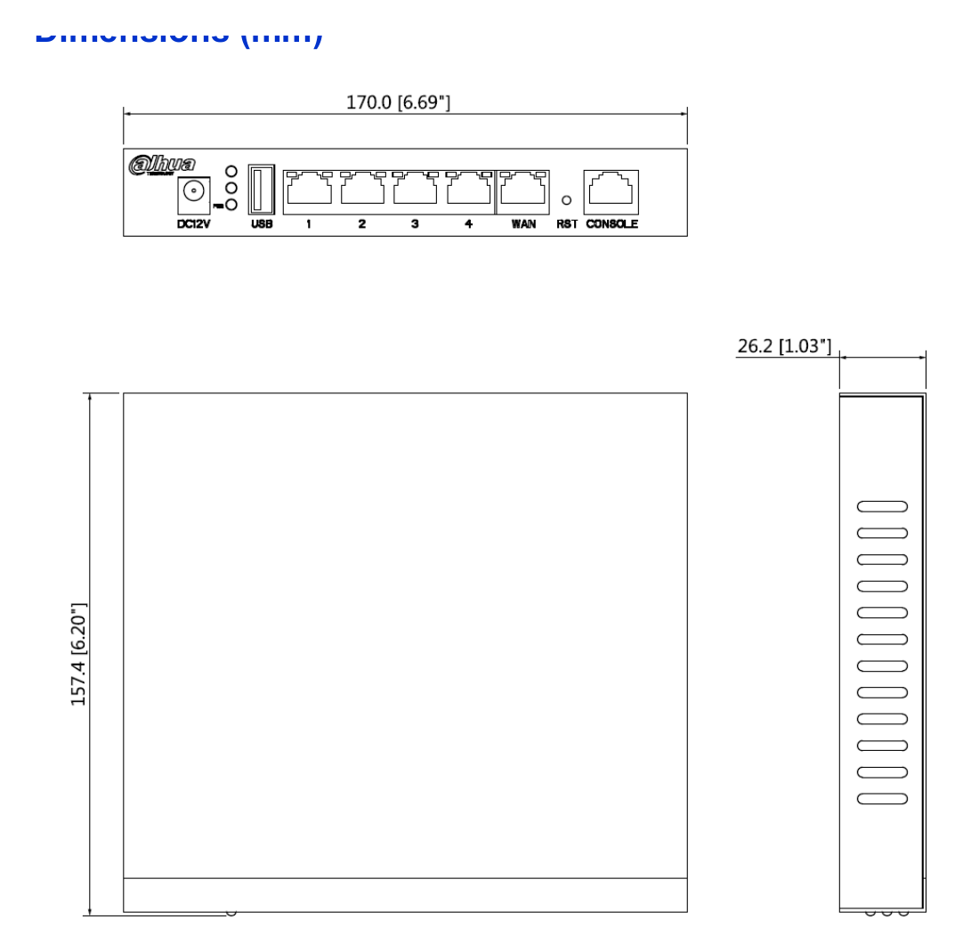 DH-PFM888S-AC 外形尺寸圖 170×160×34 (mm)｜Unit: mm