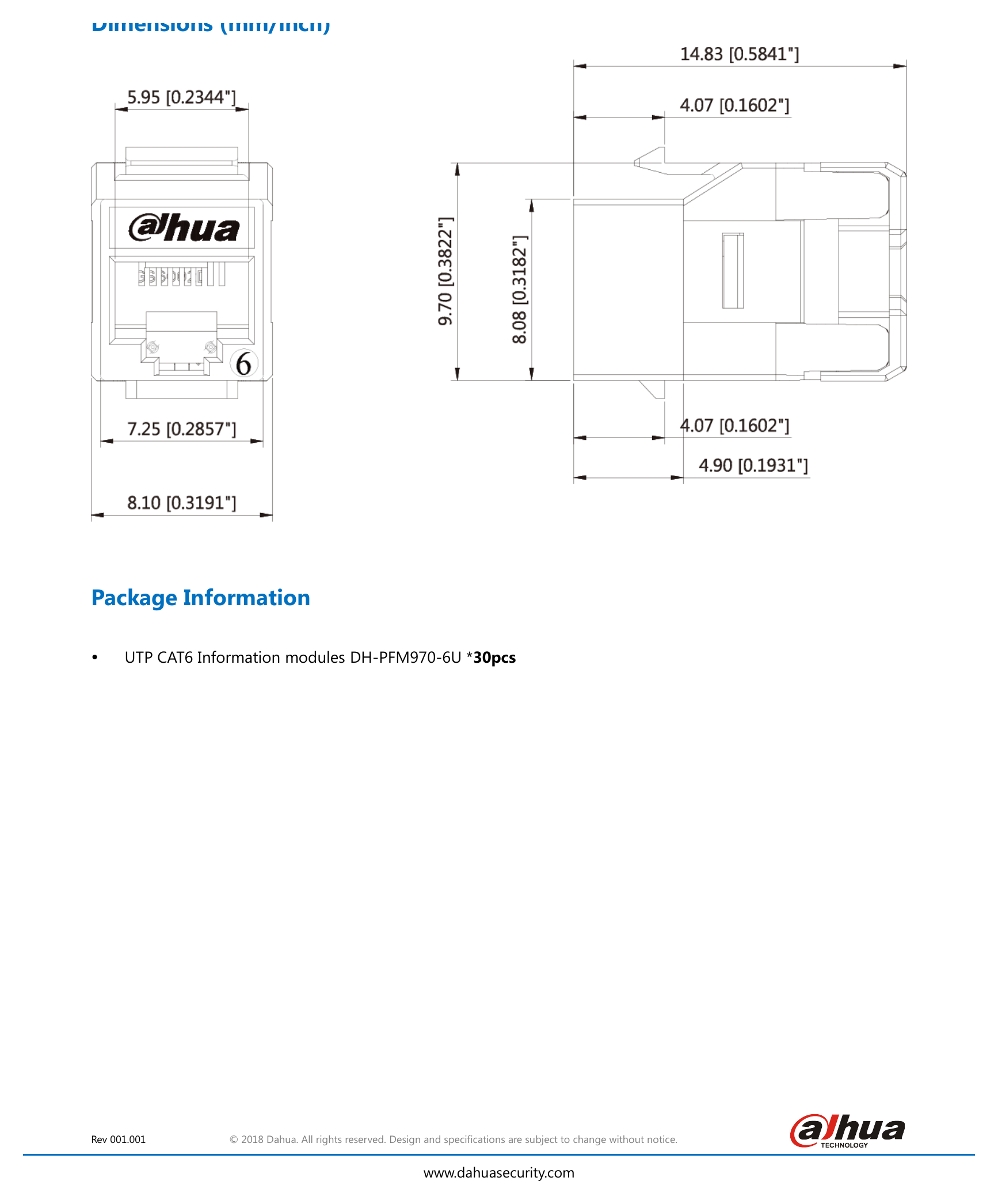 DH-PFM970-6U 外形尺寸圖 詳見圖示｜Unit: mm