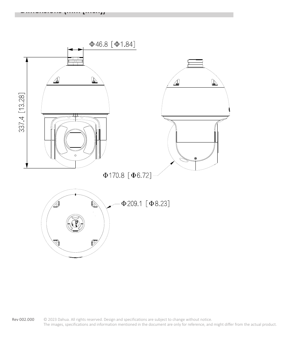 DH-SD6CE445GB-HNR-S0 外形尺寸圖 詳見圖示｜Unit: mm