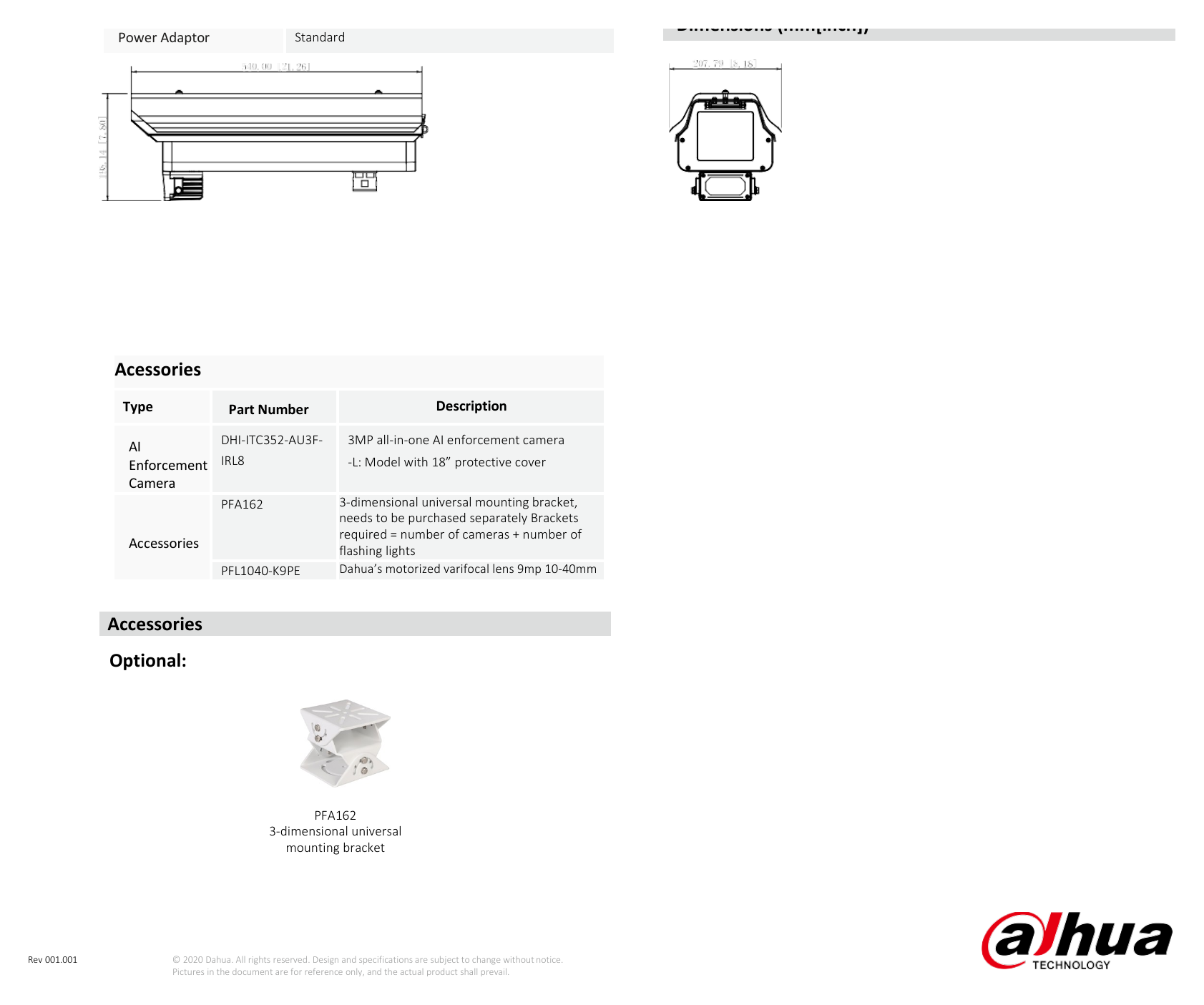 DHI-ITC352-AU3F-IRL8 外形尺寸圖 詳見圖示｜Unit: mm