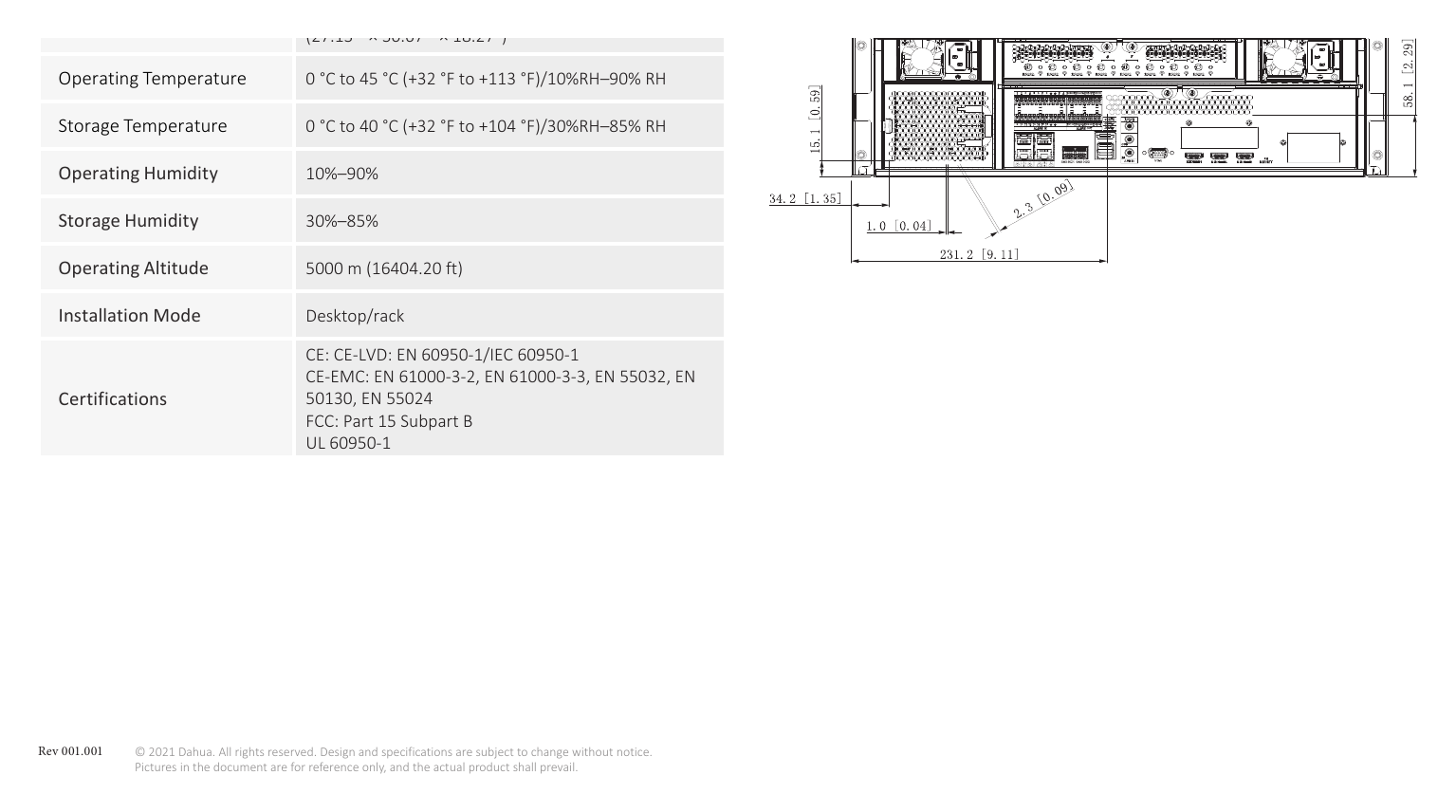 DHI-IVSS7016DR 外形尺寸圖 詳見圖示｜Unit: mm