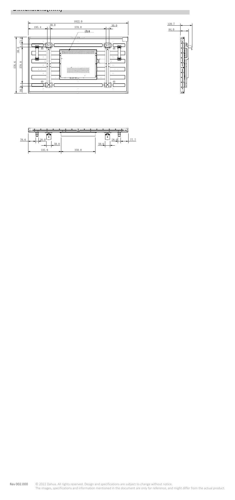 DHI-LS460UCM-BF 外形尺寸圖 詳見圖示｜Unit: mm