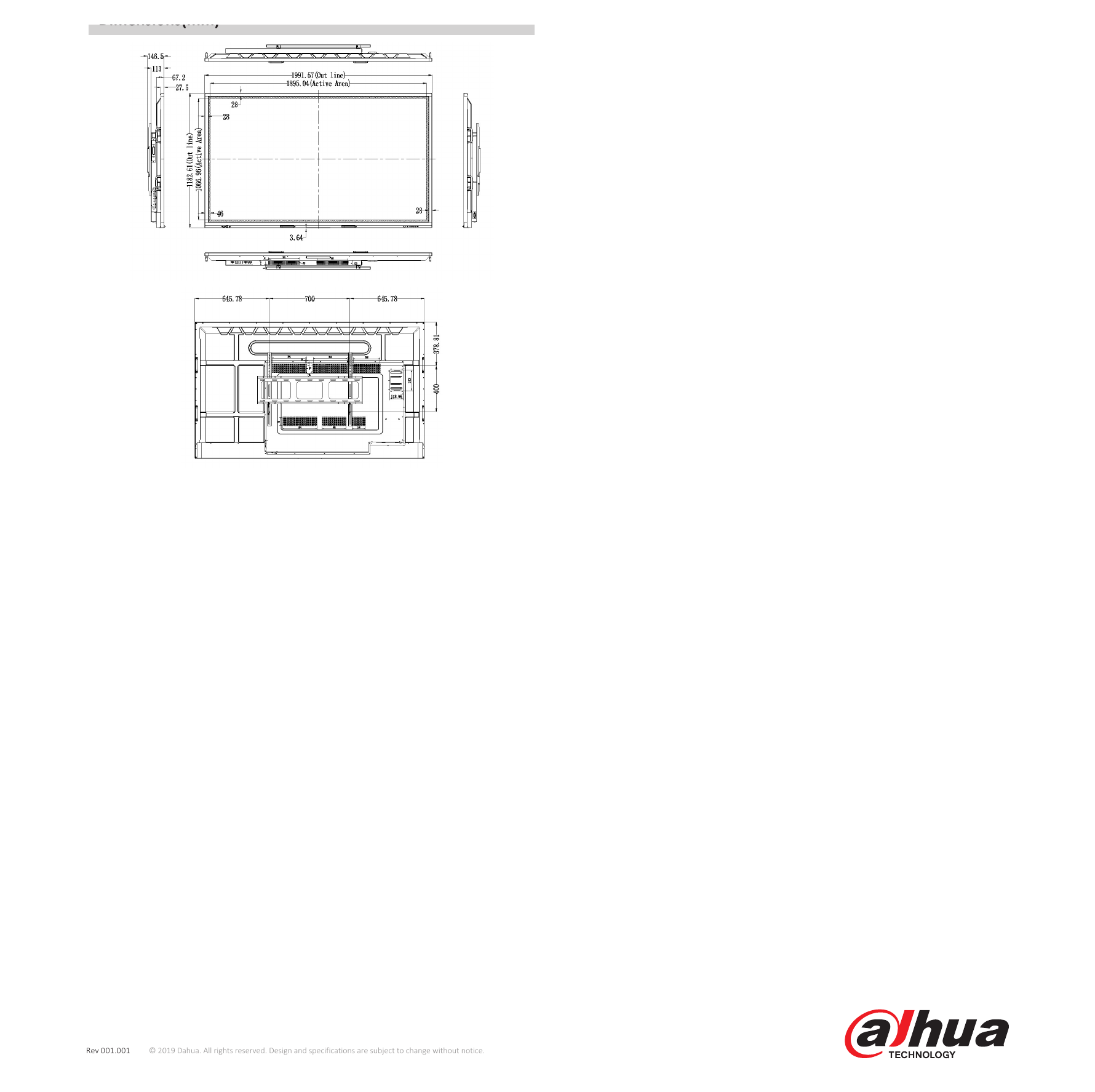 DHI-LU86-LT400 外形尺寸圖 詳見圖示｜Unit: mm