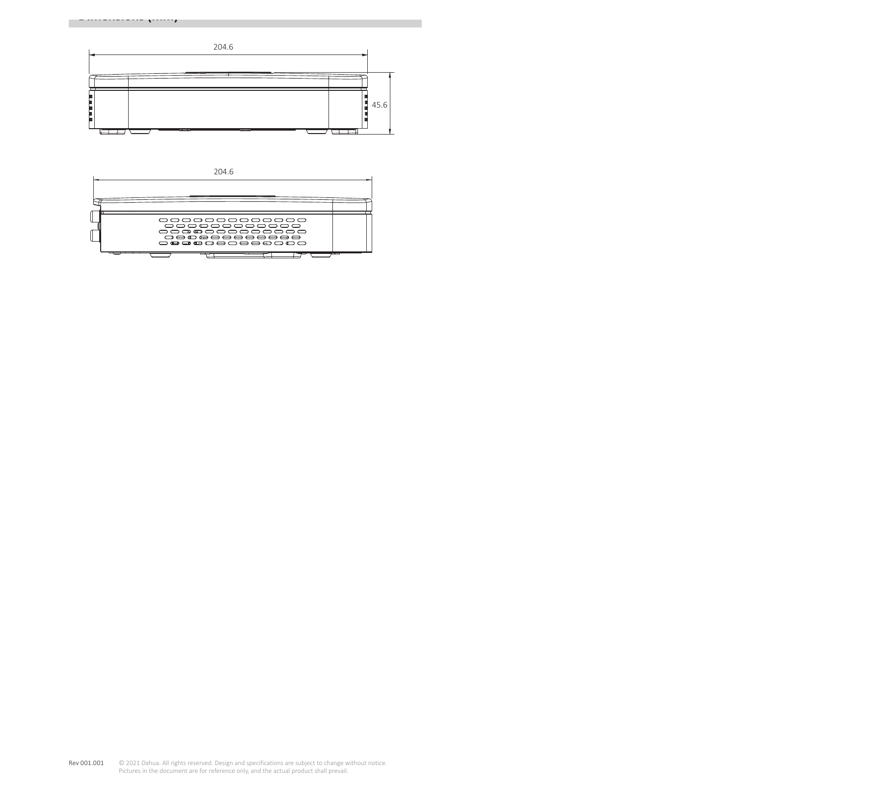 DHI-NVR2104-2108-4KS2 外形尺寸圖 詳見圖示｜Unit: mm