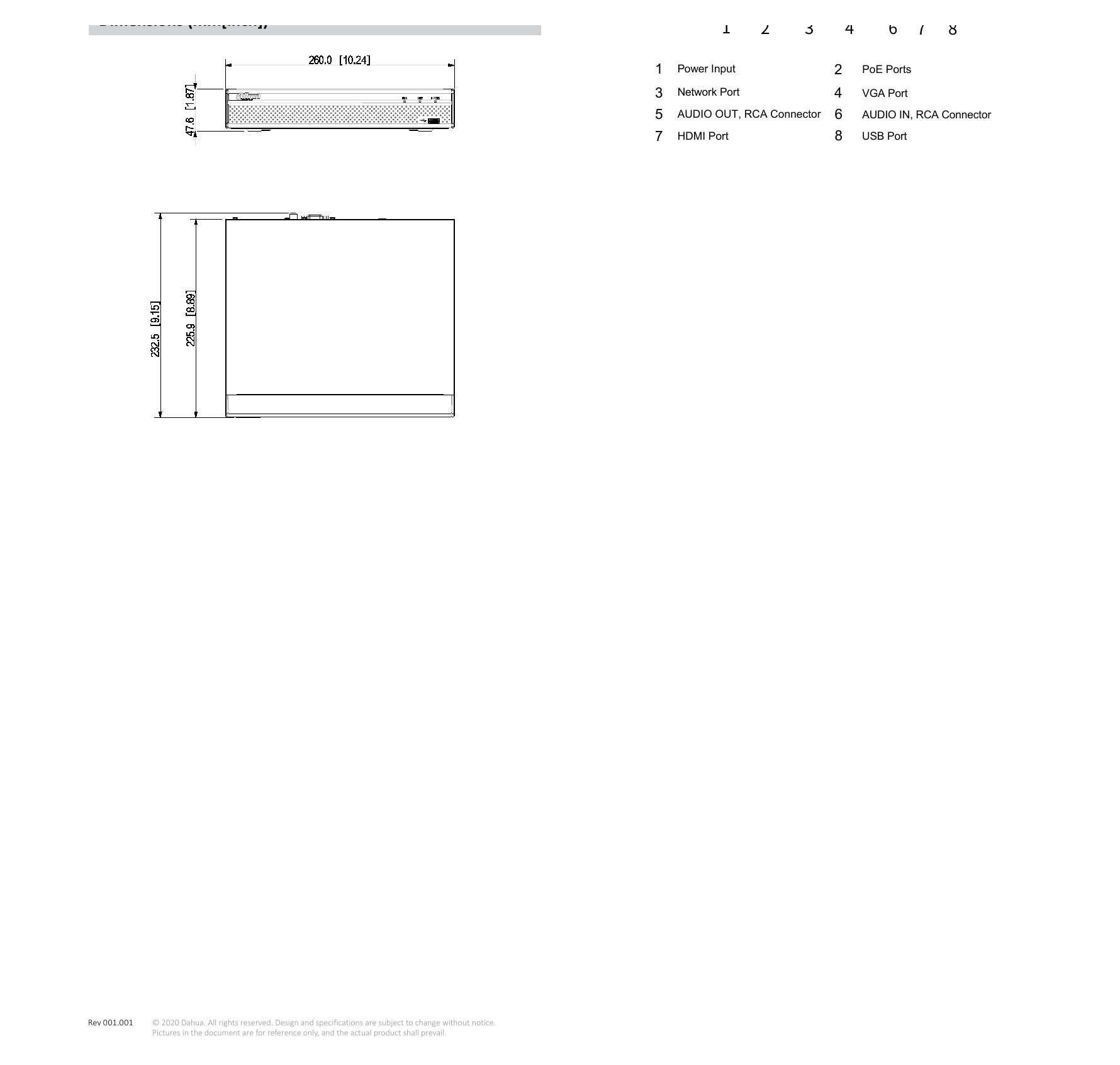 DHI-NVR4104HS-P-4KS2 外形尺寸圖 詳見圖示｜Unit: mm