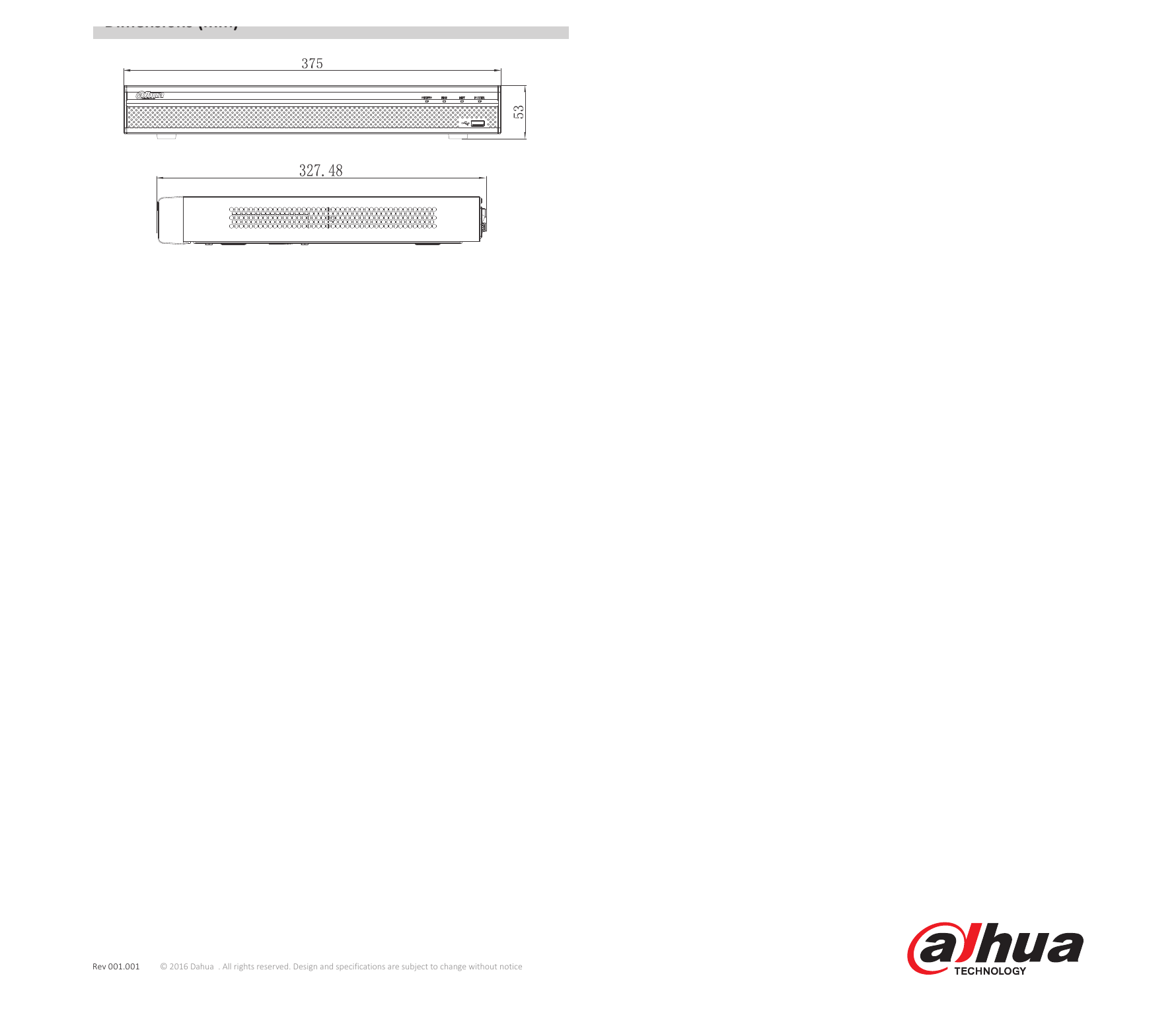 DHI-NVR4208-8P-4KS2 外形尺寸圖 詳見圖示｜Unit: mm