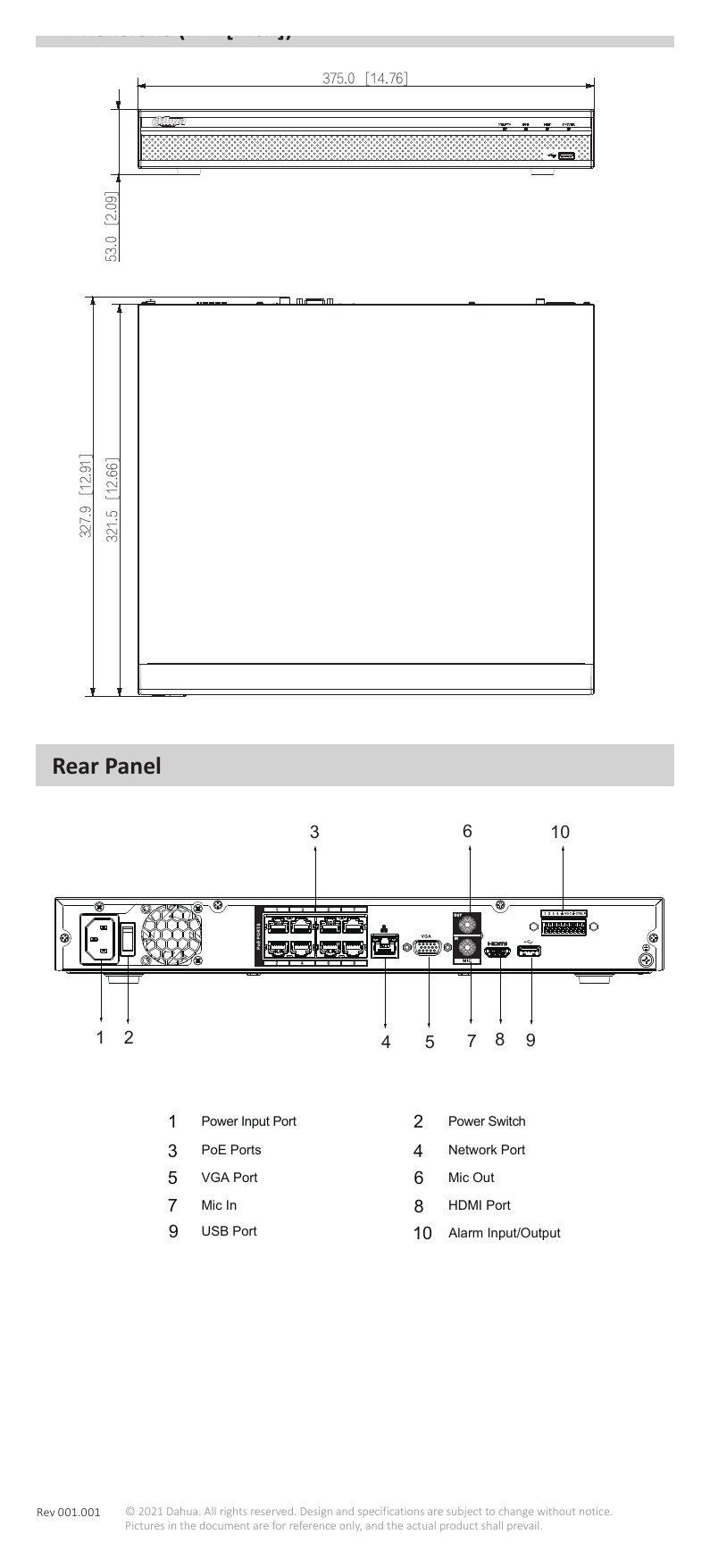 DHI-NVR4208-8P-4KS2L 外形尺寸圖 詳見圖示｜Unit: mm