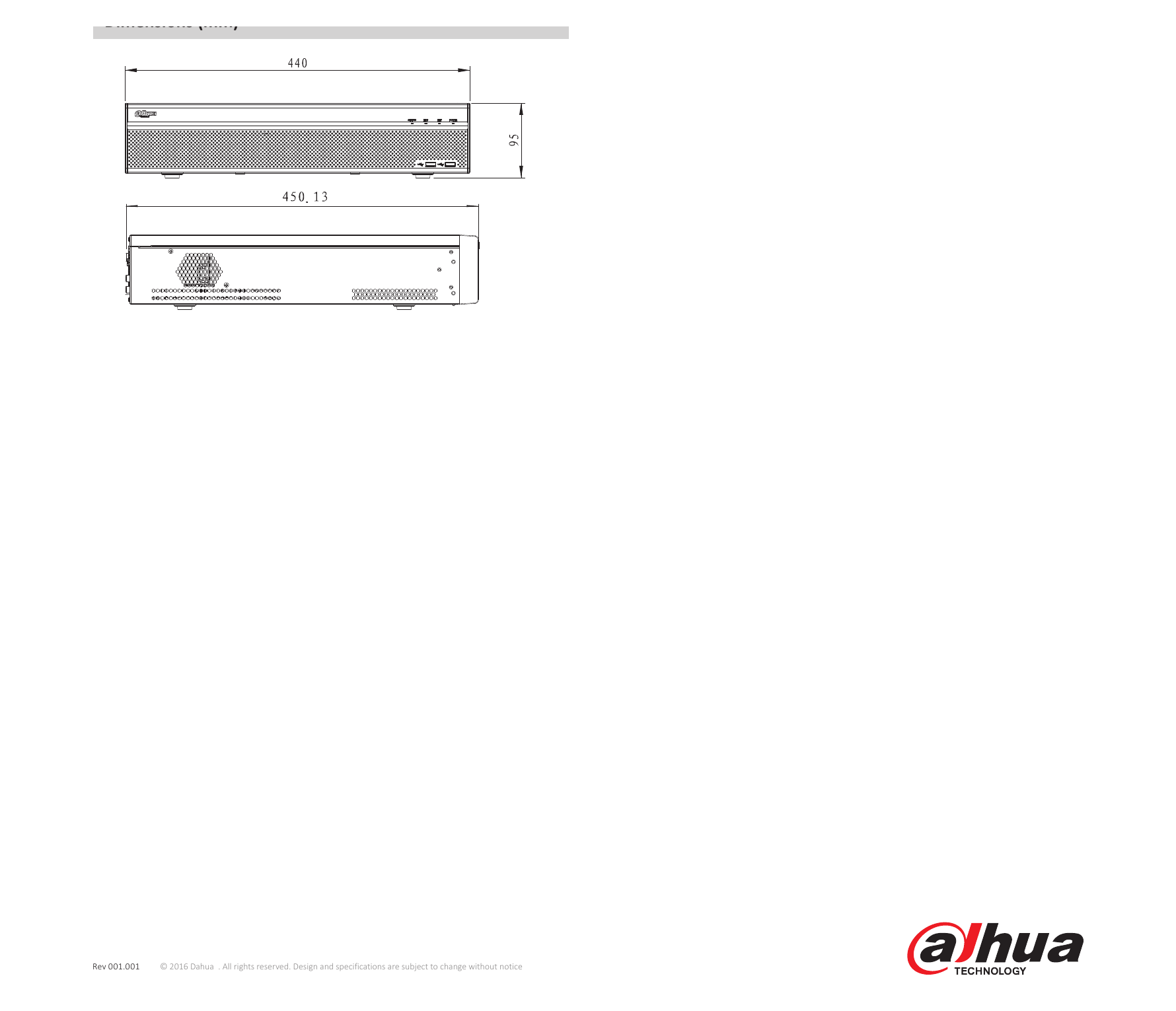 DHI-NVR4816-4832-16P-4KS2 外形尺寸圖 詳見圖示｜Unit: mm