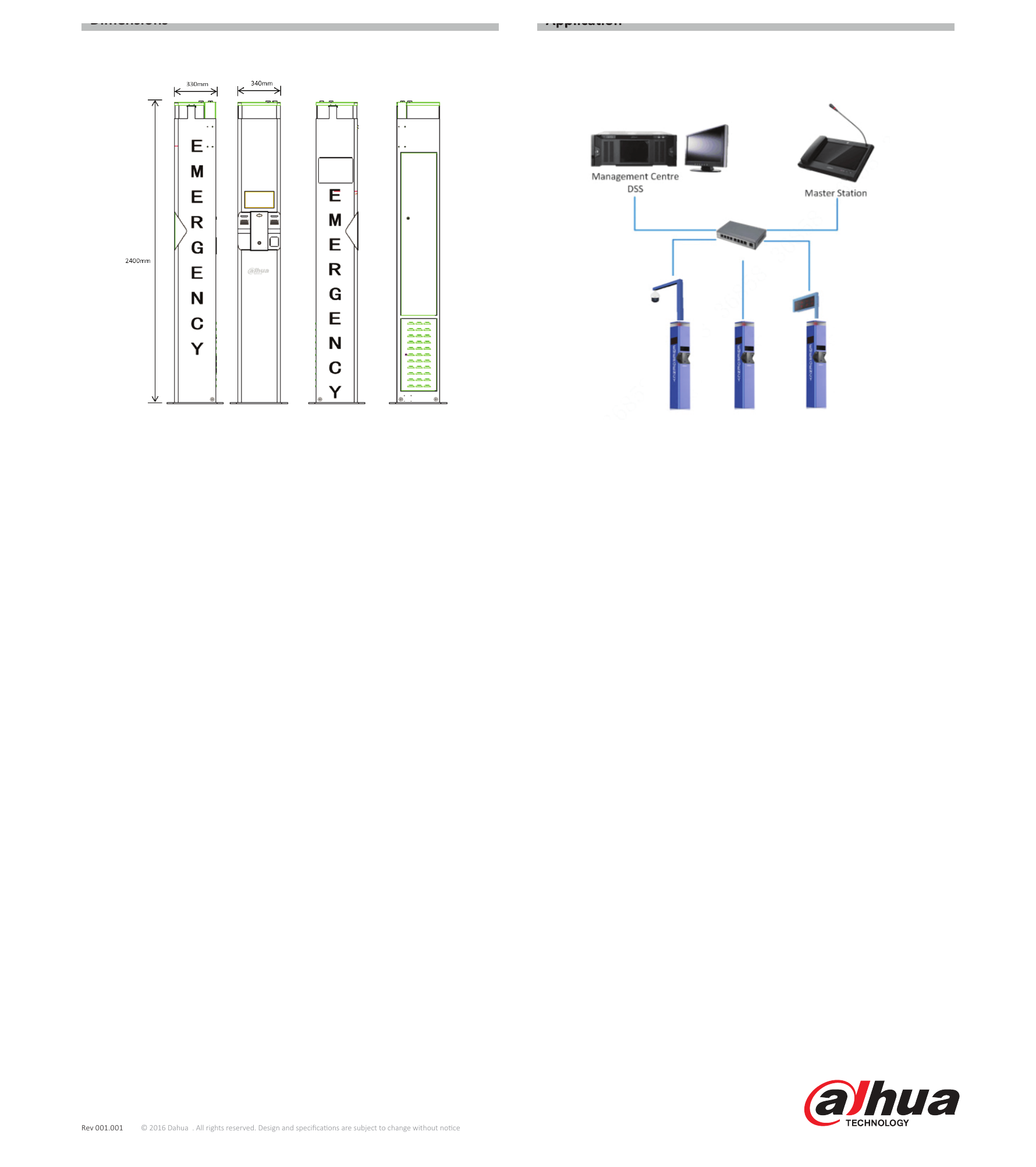 DHI-VTA8111A-R4-2302A 外形尺寸圖 2400mm×340mm×330mm｜重量 100Kg｜Unit: mm