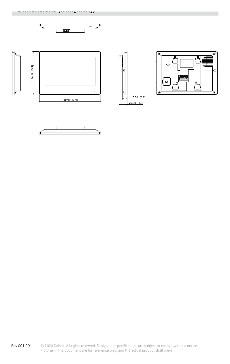 DHI-VTH5321GW-WDHI-VTH5321GB-W 外形尺寸圖 詳見圖示｜Unit: mm