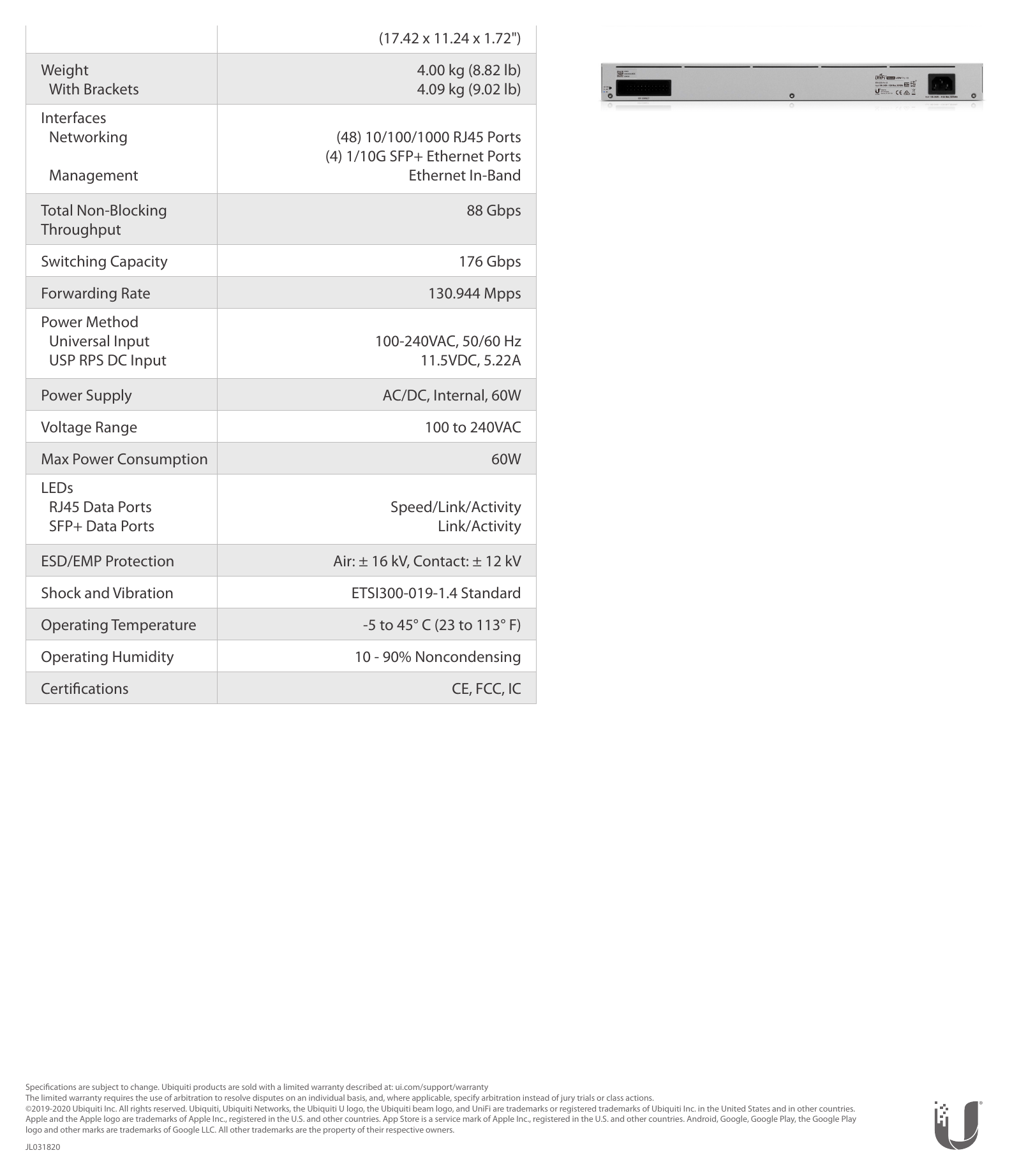 DIV%3E 外形尺寸圖 442.4 x 285.4 x 43.7 mm (17.42 x 11.24 x 1.72")｜重量 3.50 kg (7.72 lb)｜Unit: mm