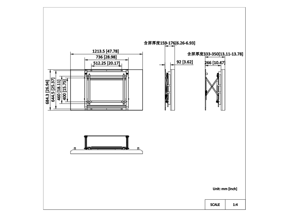 DP-D2X55XXX-1X1-Q1-SW-Q0.8-TY Hikvision 55" LCD Wall-mounted Bracket 產品圖片