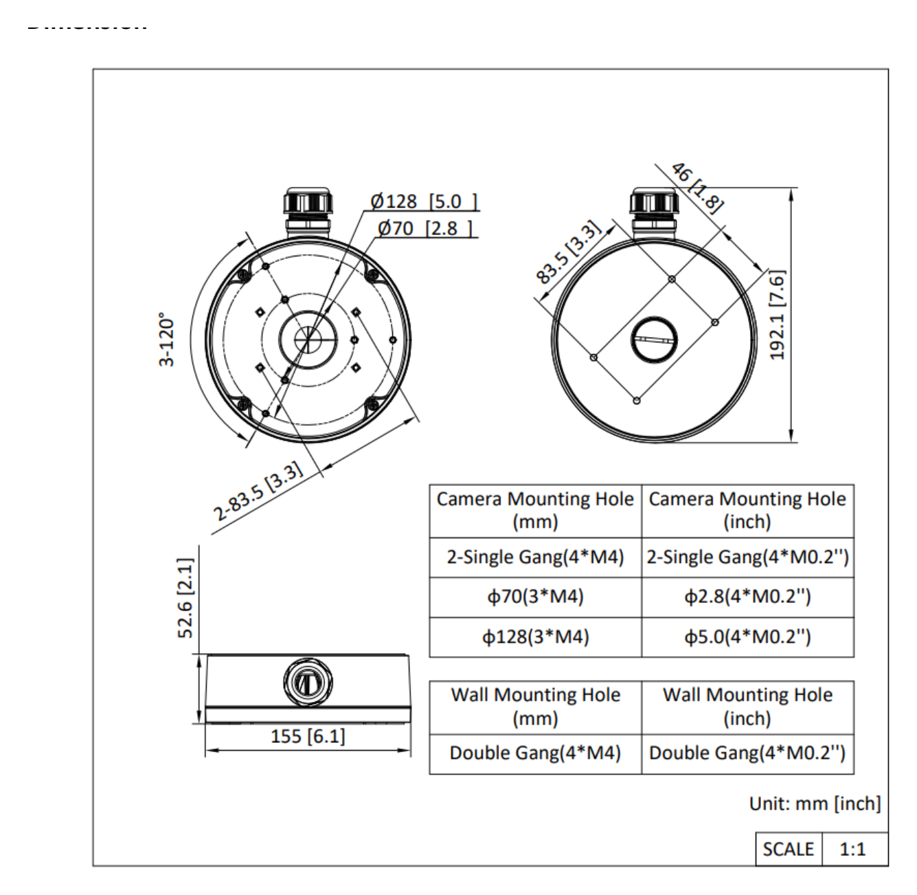 DS-1280ZJ-DM55B-428CPY 外形尺寸圖 詳見圖示｜Unit: mm
