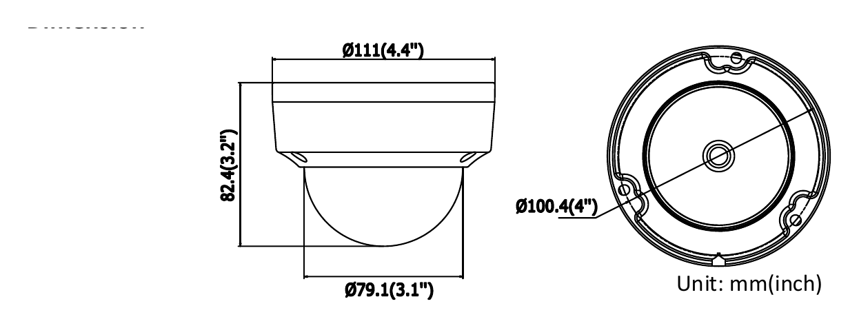 DS-2CD2145FWD-IS 外形尺寸圖 詳見圖示｜Unit: mm