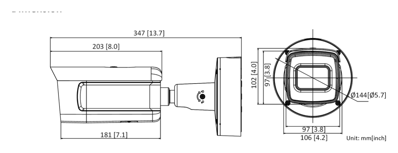 DS-2CD7A26G0-IZHS 外形尺寸圖 詳見圖示｜Unit: mm