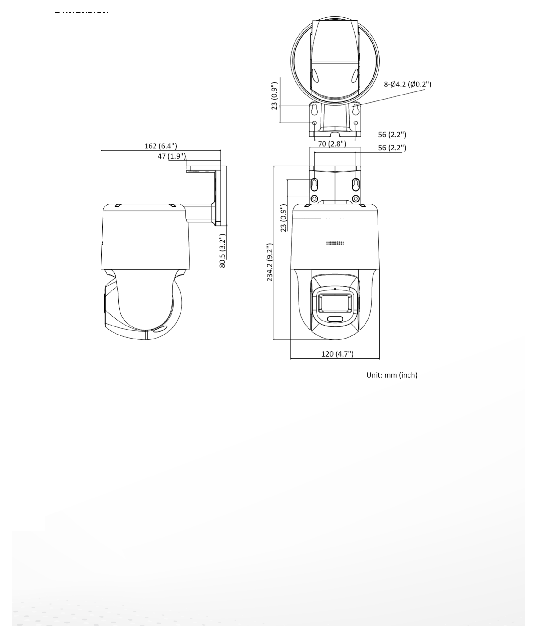 DS-2DE2C400SCG-E 外形尺寸圖 詳見圖示｜Unit: mm