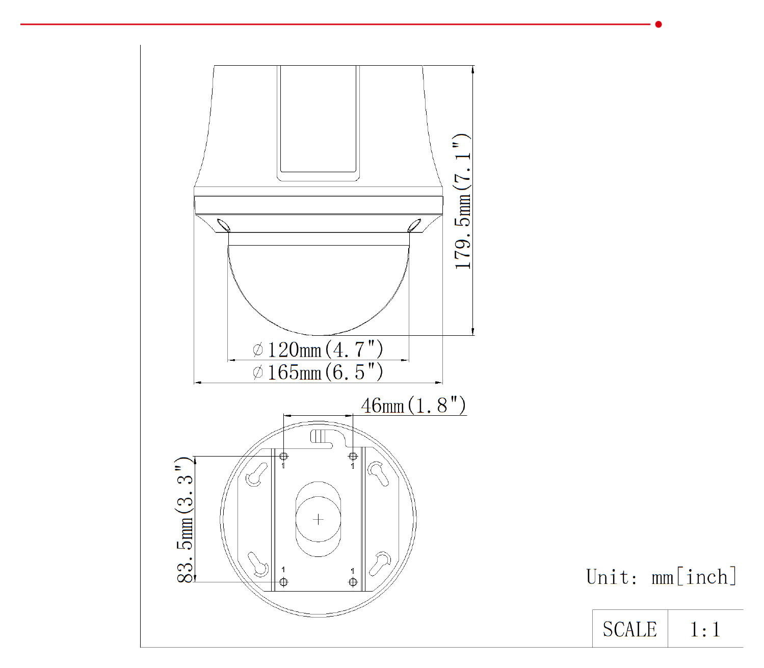 DS-2DE4432WG-E3 外形尺寸圖 詳見圖示｜Unit: mm