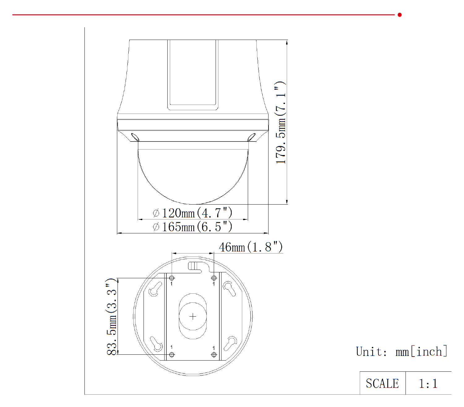 DS-2DE4825WG-E3 外形尺寸圖 詳見圖示｜Unit: mm