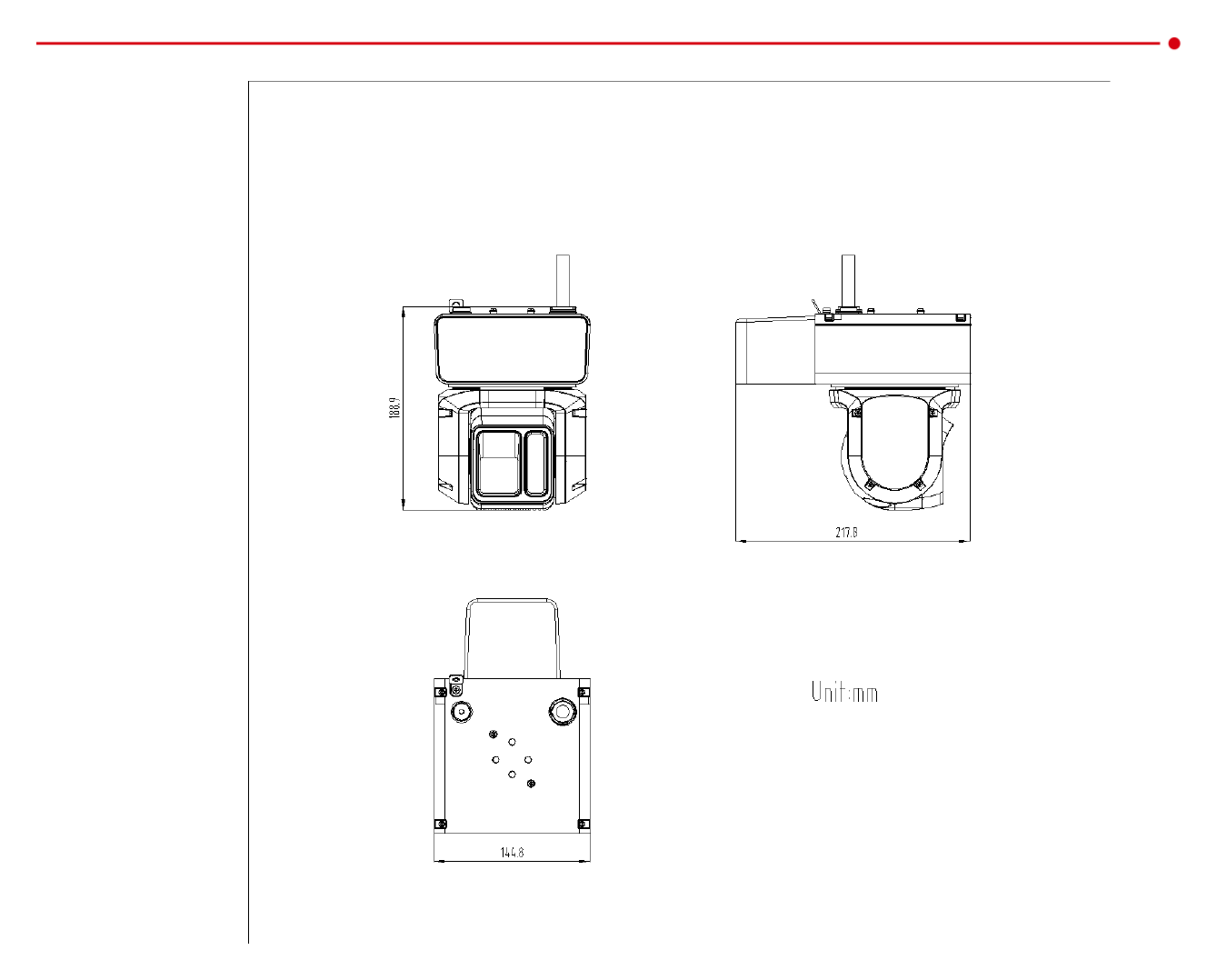 DS-2DF3C400SCG-D 外形尺寸圖 Ø 189.9 mm × 217.8 mm (Ø 7.48" × 8.57")｜重量 Approx. 1.8 kg (3.97 lb.)｜Unit: mm