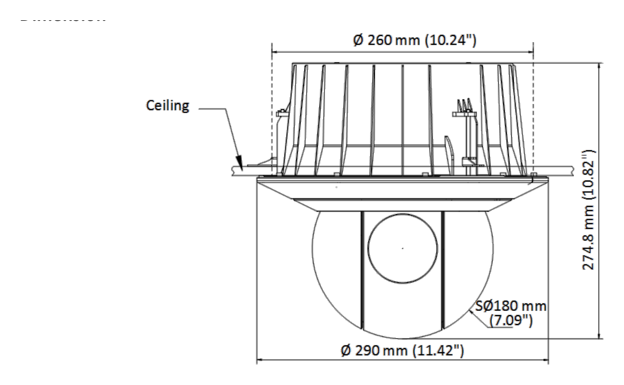 DS-2DF6A832X-DE3T5 外形尺寸圖 Ø 290 mm × 274.8 mm (Ø 11.42" × 10.82")｜重量 Approx. 3.8 kg (8.38 lb.) 33 languages: English, Russian, Estonian, Bulgarian